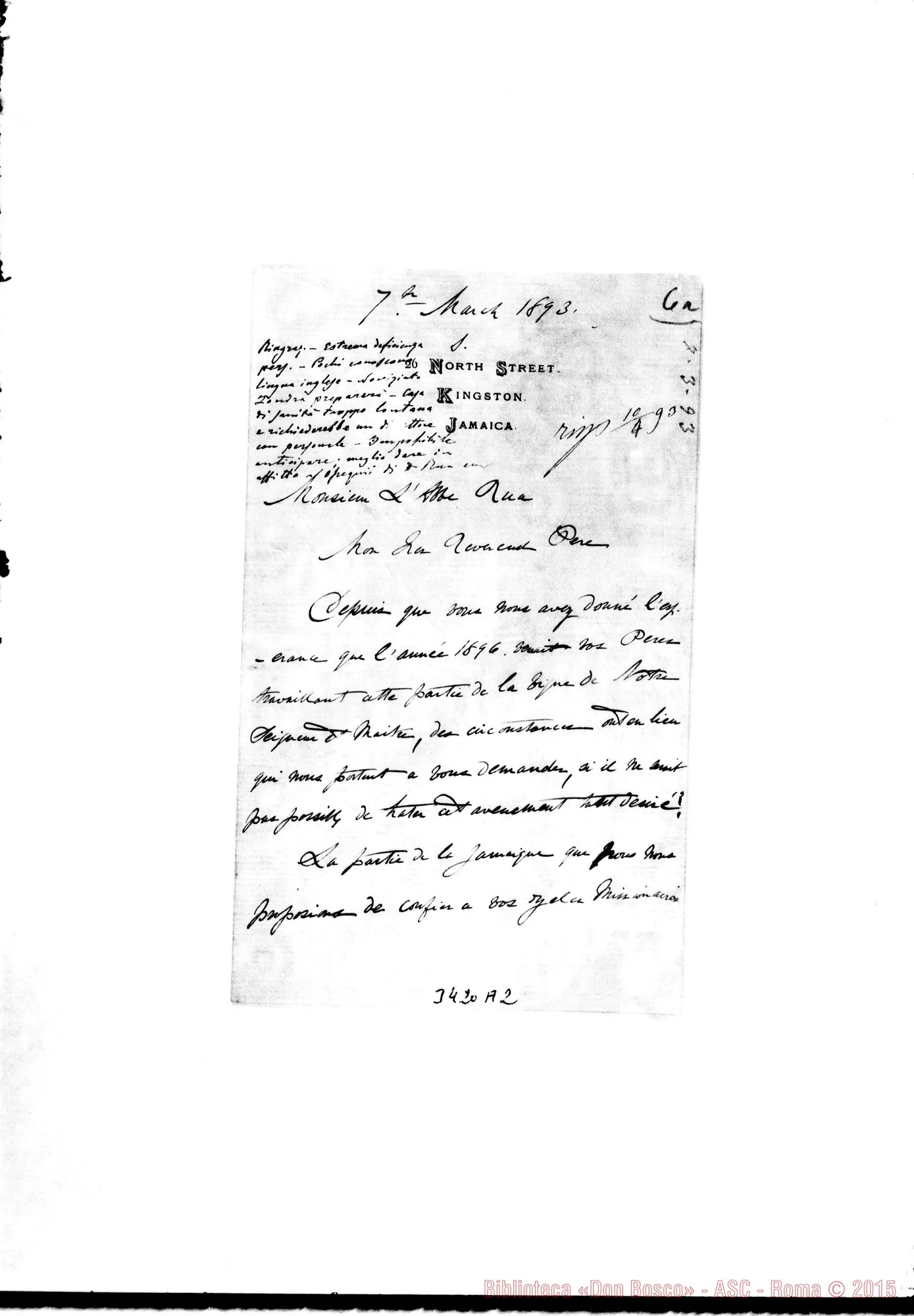 Fotogramma A 2 — Charles Gordon, vesc.-Don Rua. Jamaica, 7-03-1893