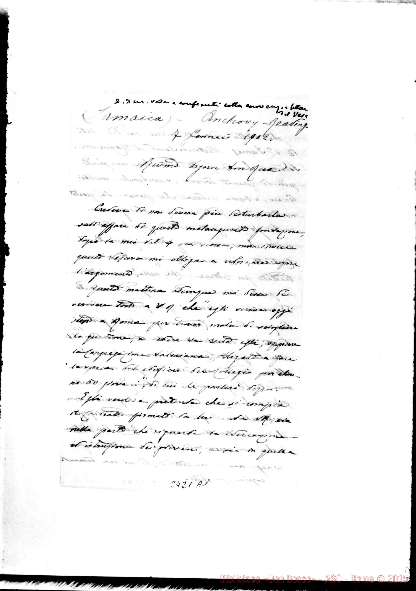 Fotogramma A 1 — Don Riccardi Antonio-Don Rua. Anchovy, 7-01-1902 Autogr. Rua