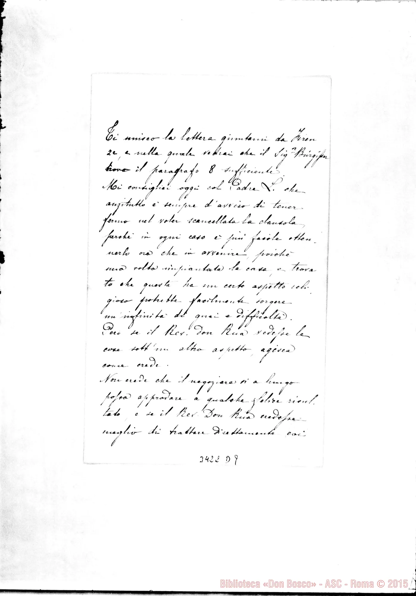 Fotogramma D 9 — Lettera, con allegati, senza destinatario, senza firma né data.