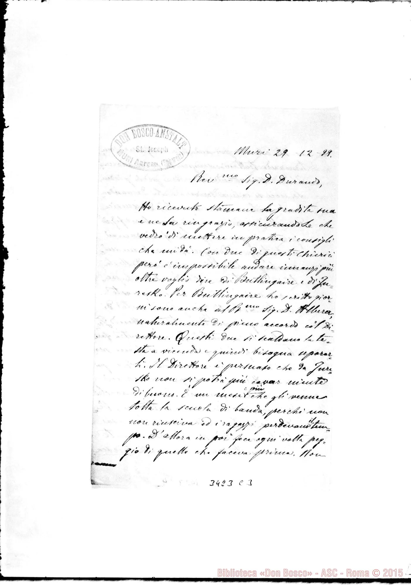 Fotogramma C 3 — Don Luigi Prieri-Don Durando. Muri, 29-12-1899