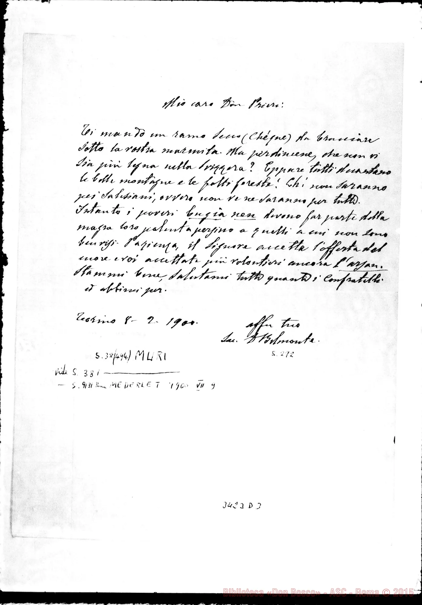 Fotogramma D 3 — Don Belmonte-Don Prieri. Torino, 8-02-1900