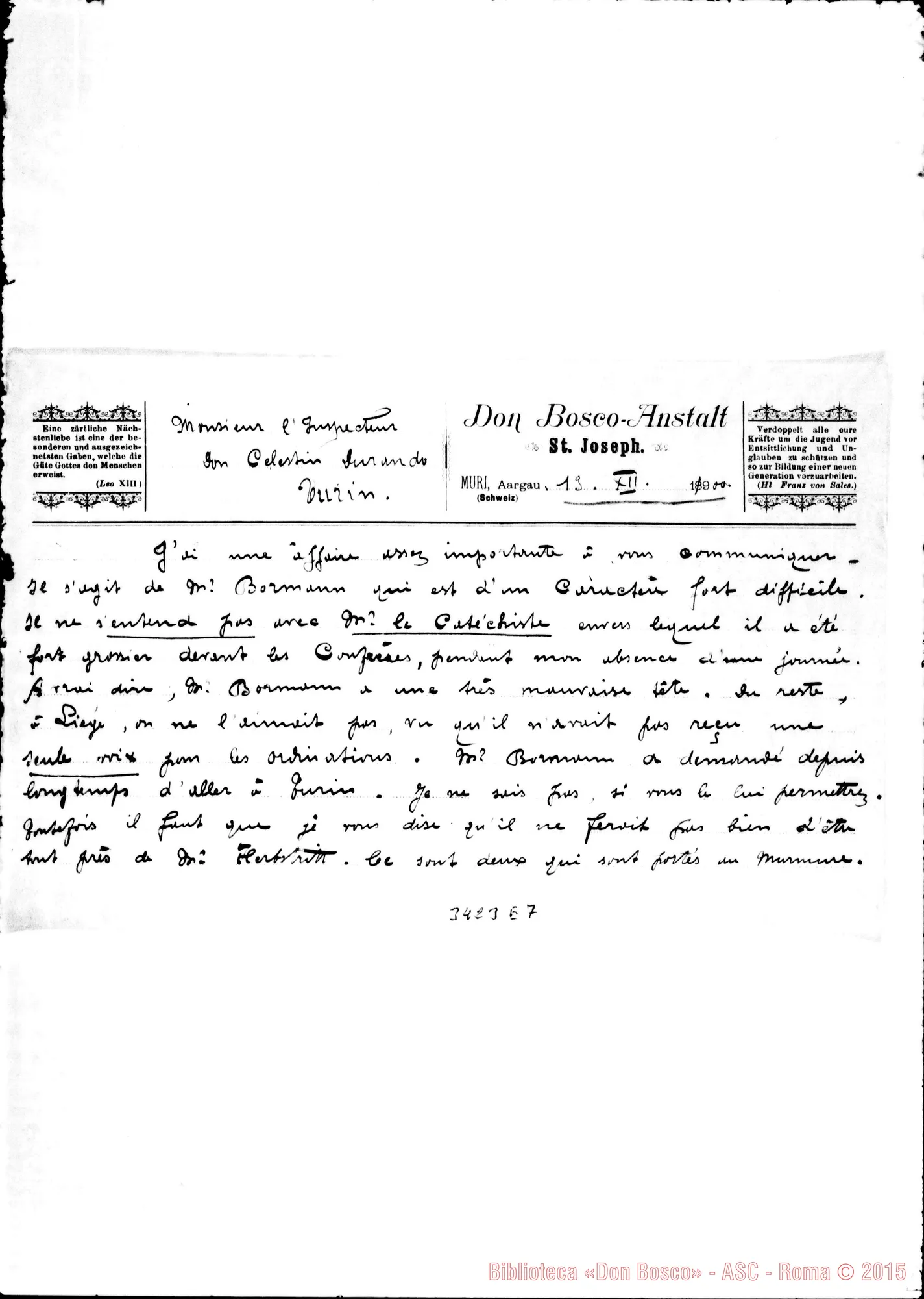 Fotogramma E 7 — Don Eugenio Méderlet-Don Durando. Muri, 13-12-1900