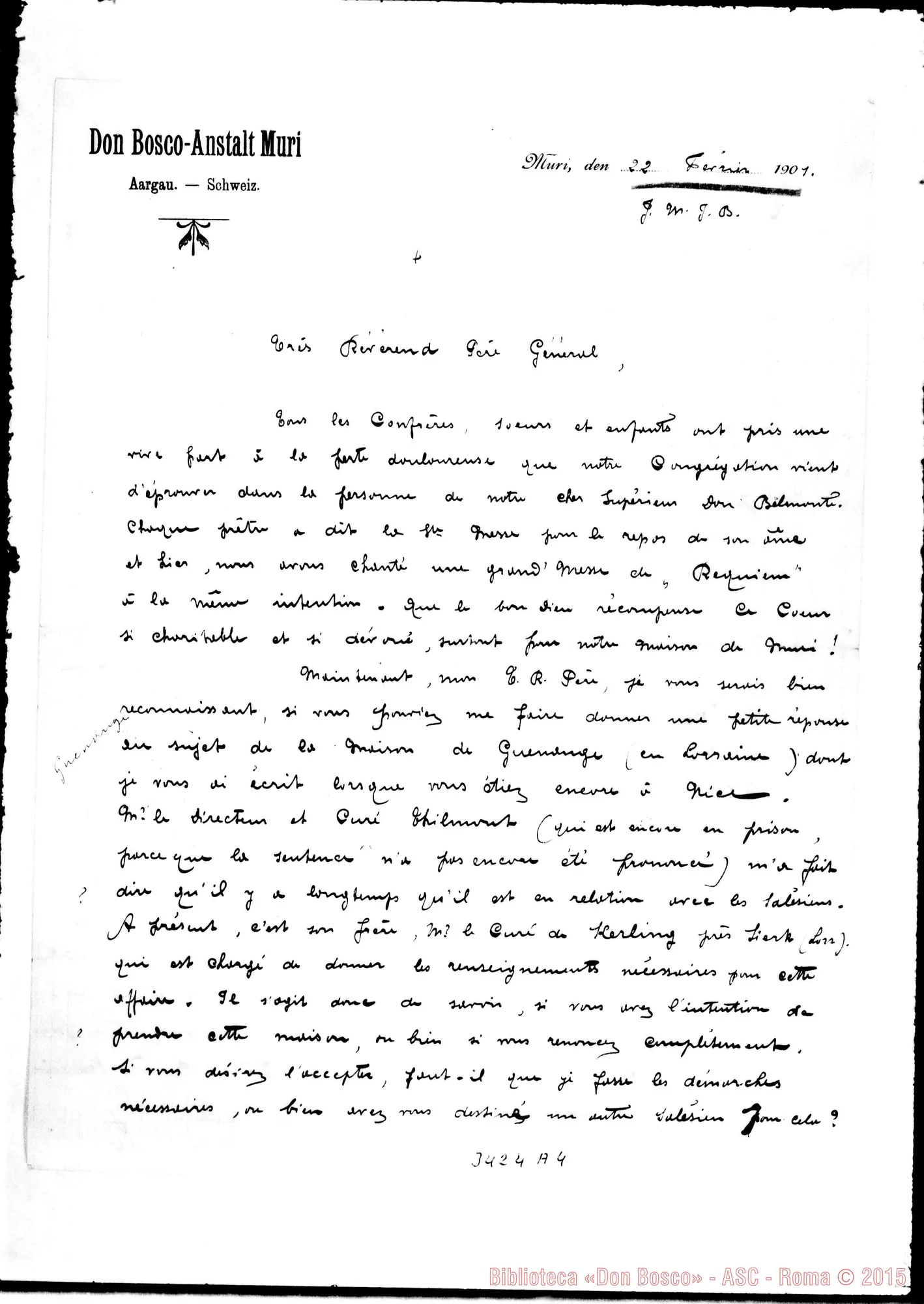 Fotogramma A 4 — Don Eugenio Méderlet-Don Rua. Muri, 22-02-1901