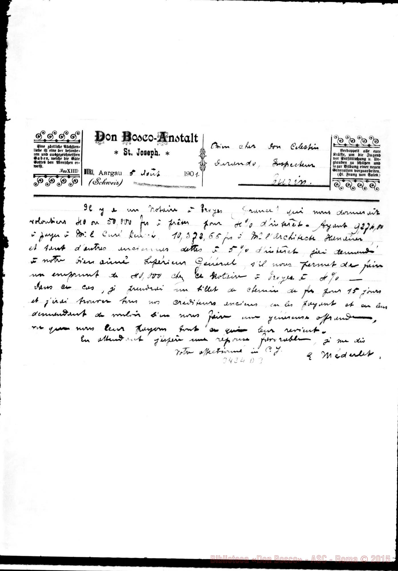 Fotogramma D 3 — Don Eugenio Méderlet-Don Durando. Muri, 5-08-1901