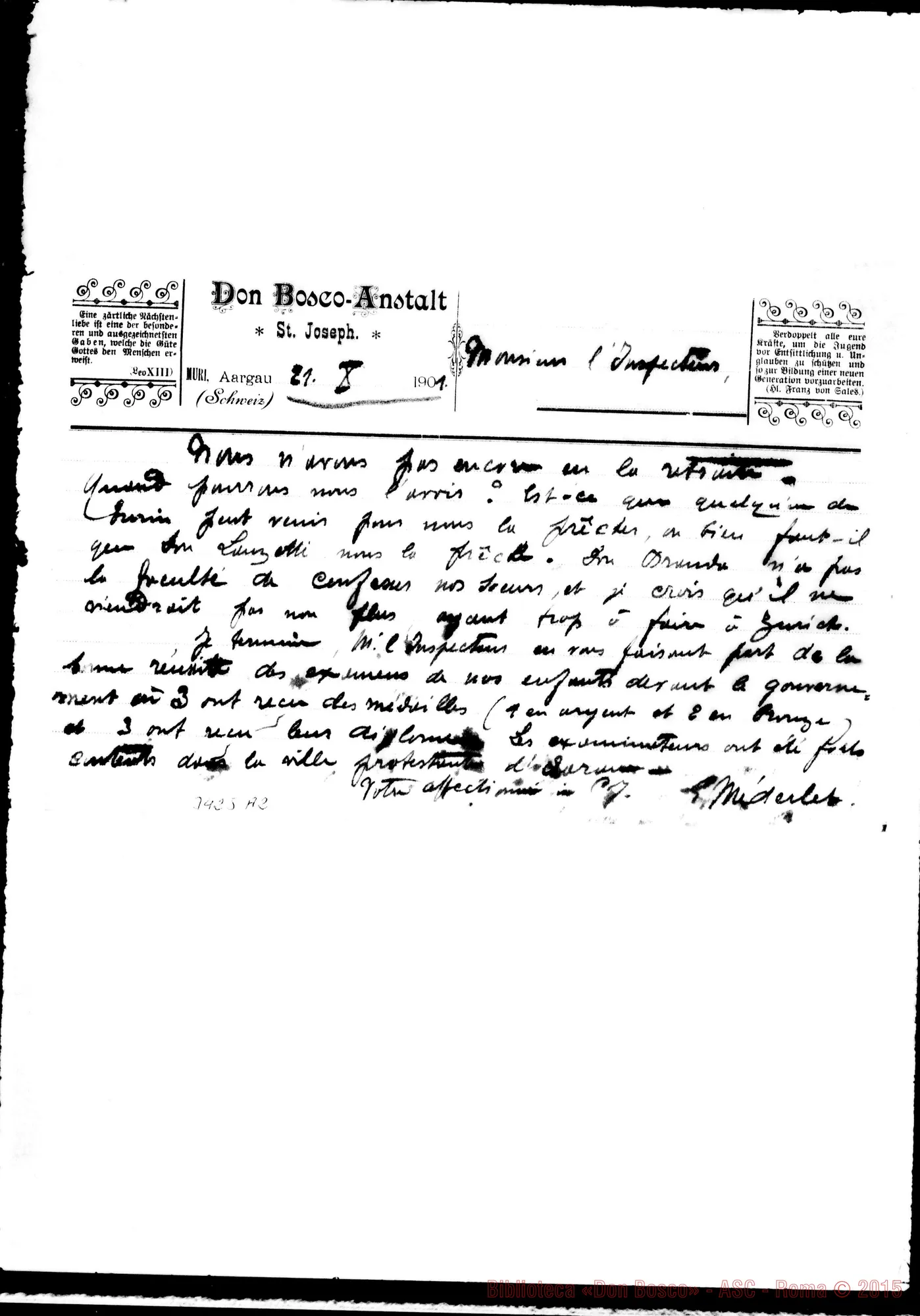 Fotogramma A 2 — Don Eugenio Méderlet-Don Durando. Muri, 21-10-1901
