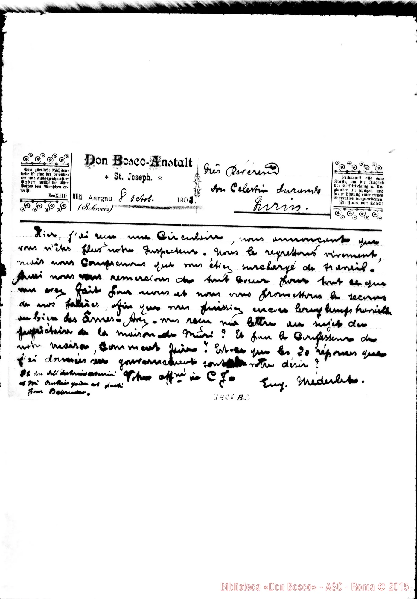 Fotogramma B 2 — Don Eugenio Méderlet-Don Durando. Muri, 8-10-1902