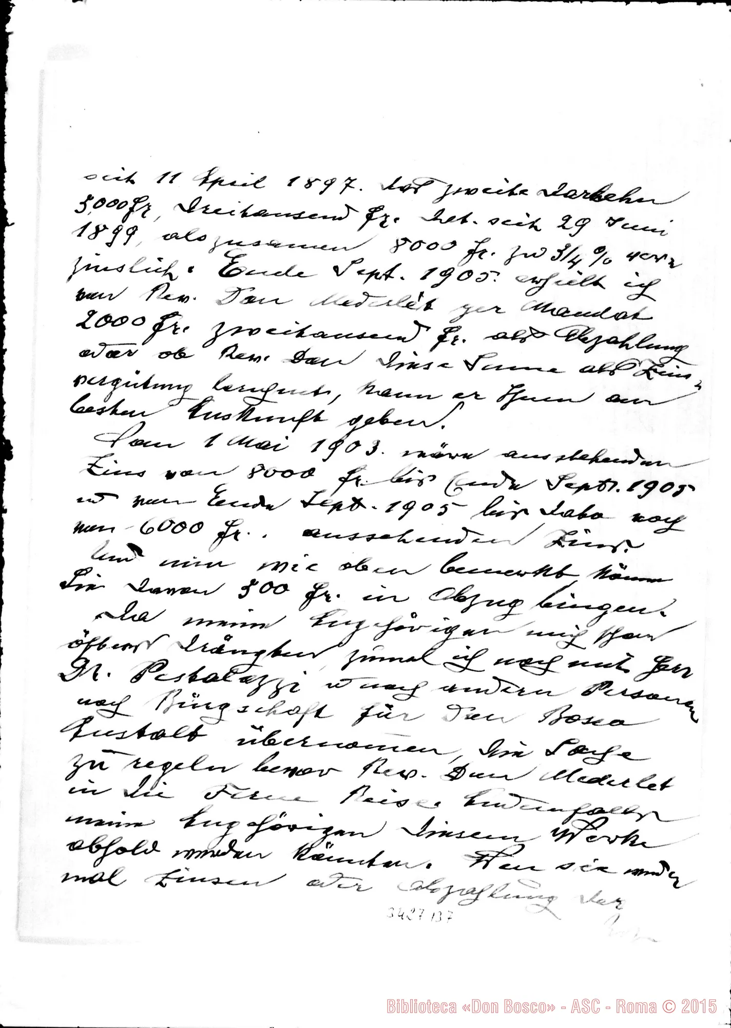 Fotogramma B 7 — M. Aufdermaur Strizer-Don Filippo Rinaldi. Steinenberg, 31-08-1907 All. traduzione