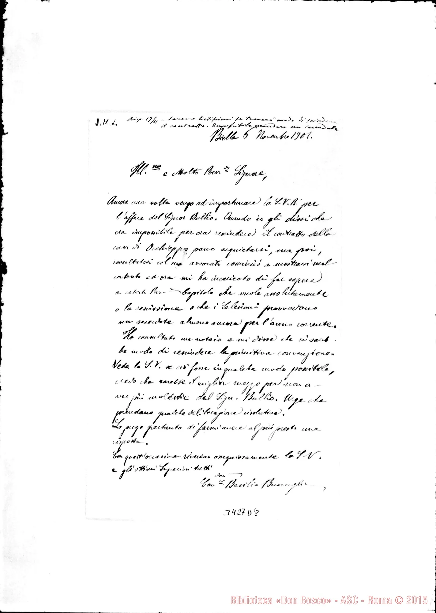 Fotogramma D 8 — Can. Basilio Buscaglia-Rev.do Sig. Biella, 6-11-1901