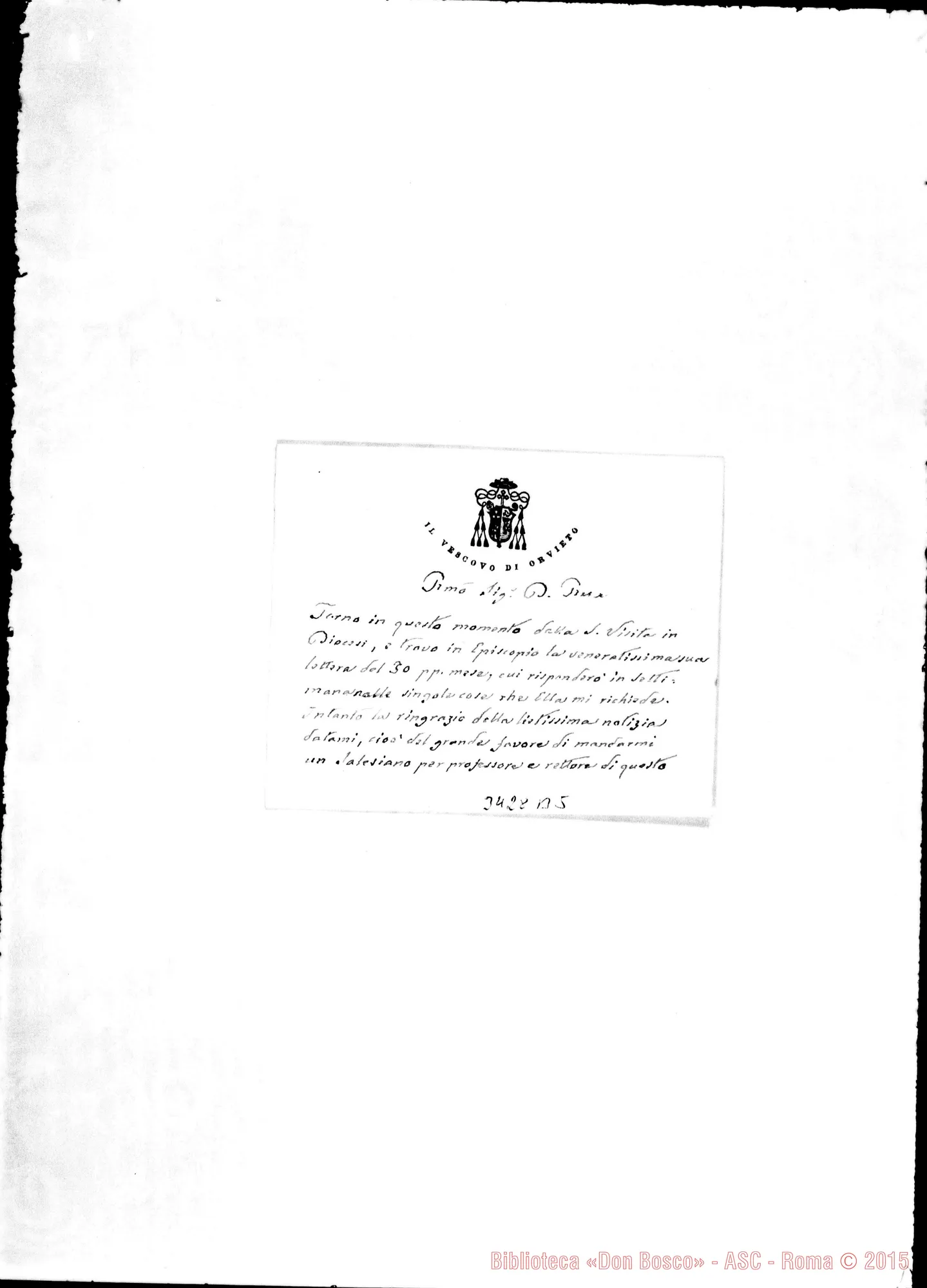 Fotogramma B 5 — Domenico Bucchi, vesc.-Don Rua. Orvieto, 5-10-1892