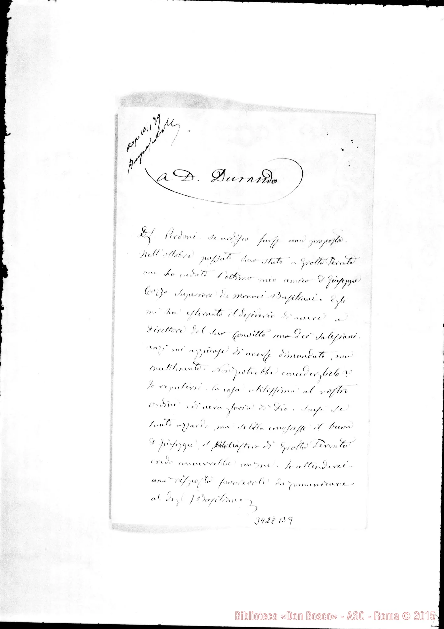 Fotogramma B 9 — Orvieto-Istituto Leonino: Giov. Batt. Scotto, coop.-Don Bosco, il 31-12-1879