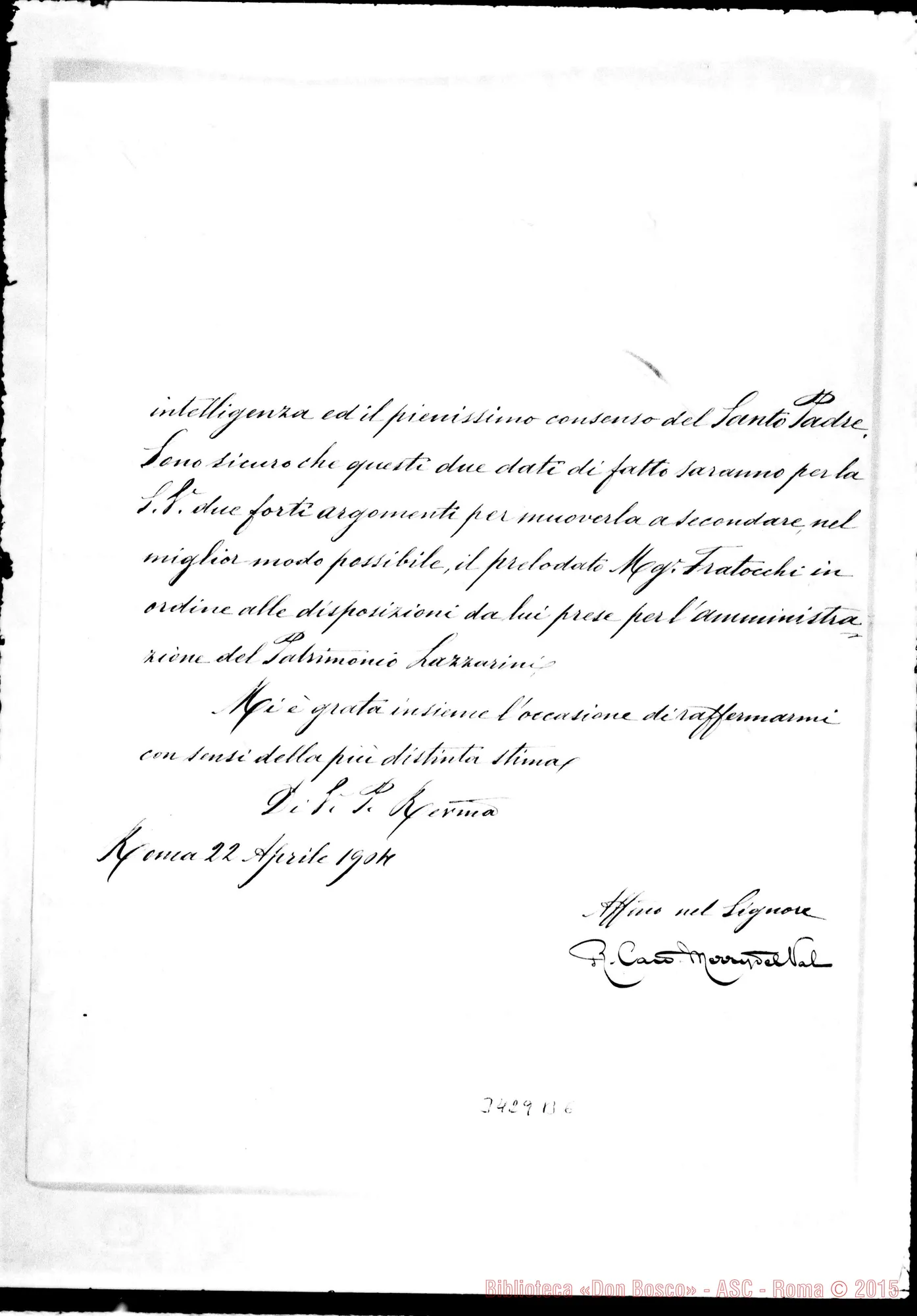 Fotogramma B 6 — Card. Merry del Vai-Don Rua. Roma, 22-04-1904