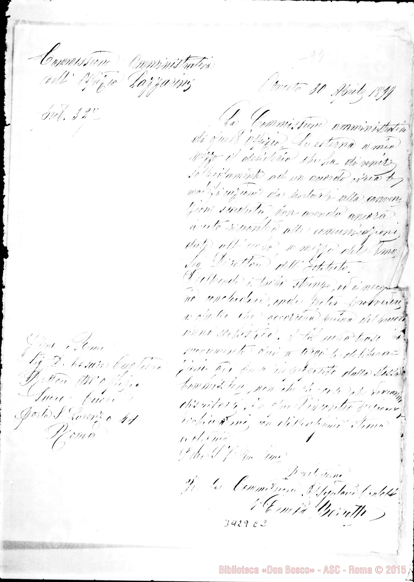 Fotogramma C 2 — Commissione Amministrativa-Don Cagliero, il 30-04-1899