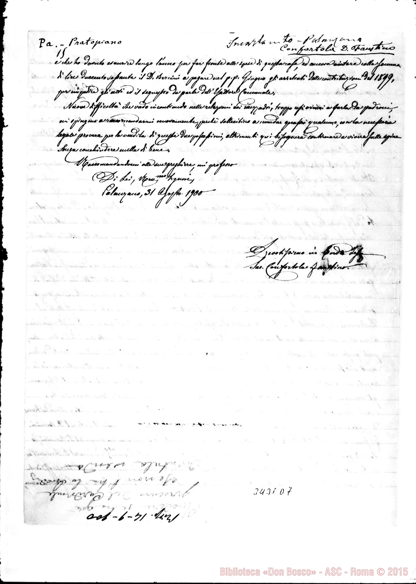 Fotogramma D 7 — Don Confortola-Don Belmonte. Palanzano, 31-08-1900