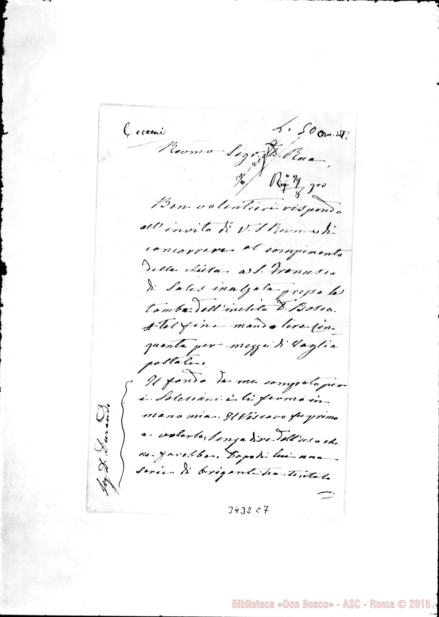 Fotogramma C 7 — Can. Francesco Cecconi-Don Rua. Pistoia, 27-08-1900