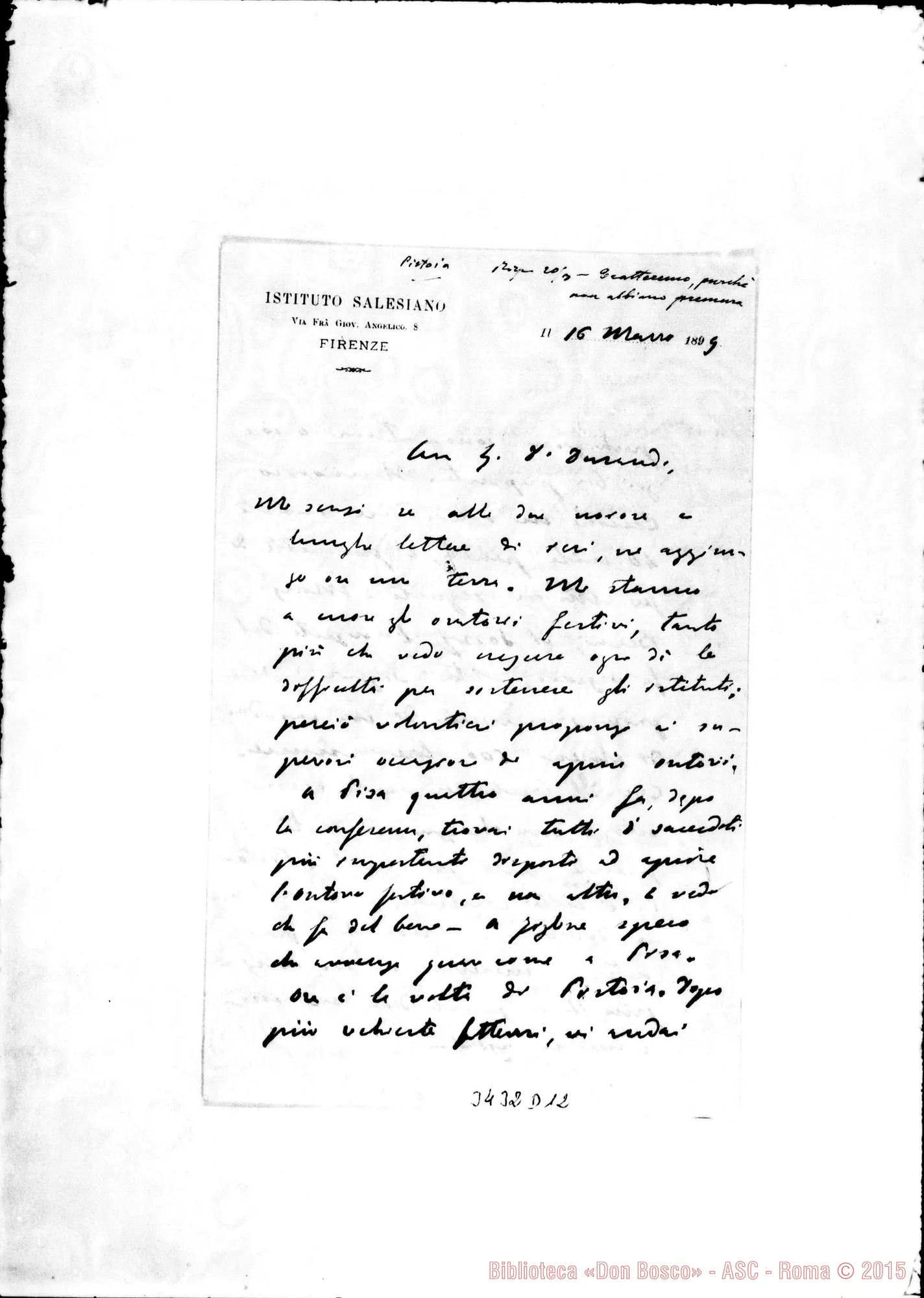 Fotogramma D 12 — Don Stefano Febraro-Don Durando. Firenze, 16-03-1899