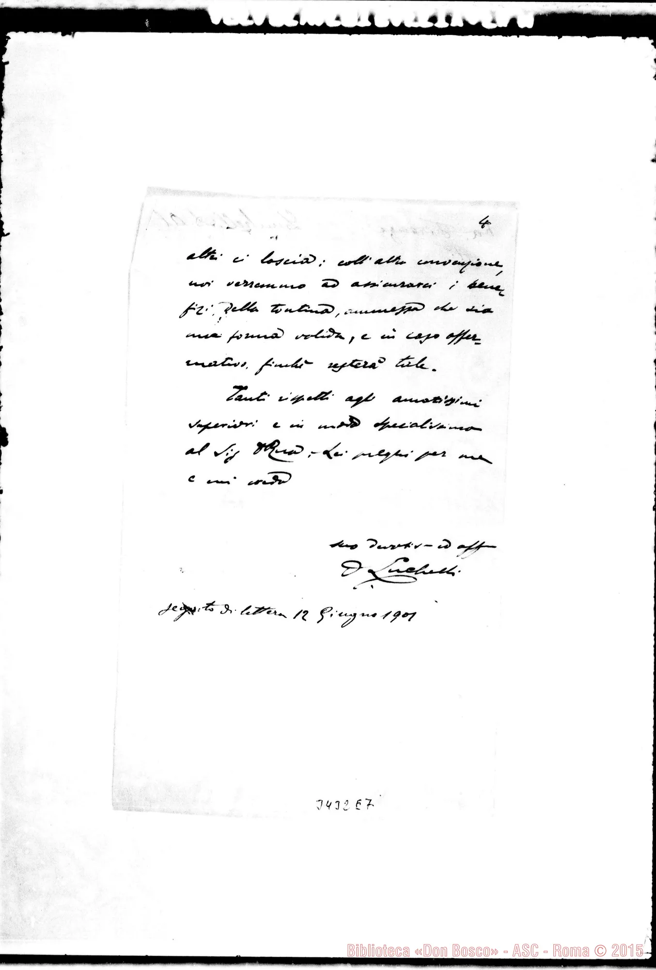 Fotogramma E 7 — Don Luchelli-Don Rinaldi. Firenze, 12-06-1901 Autogr. Rinaldi