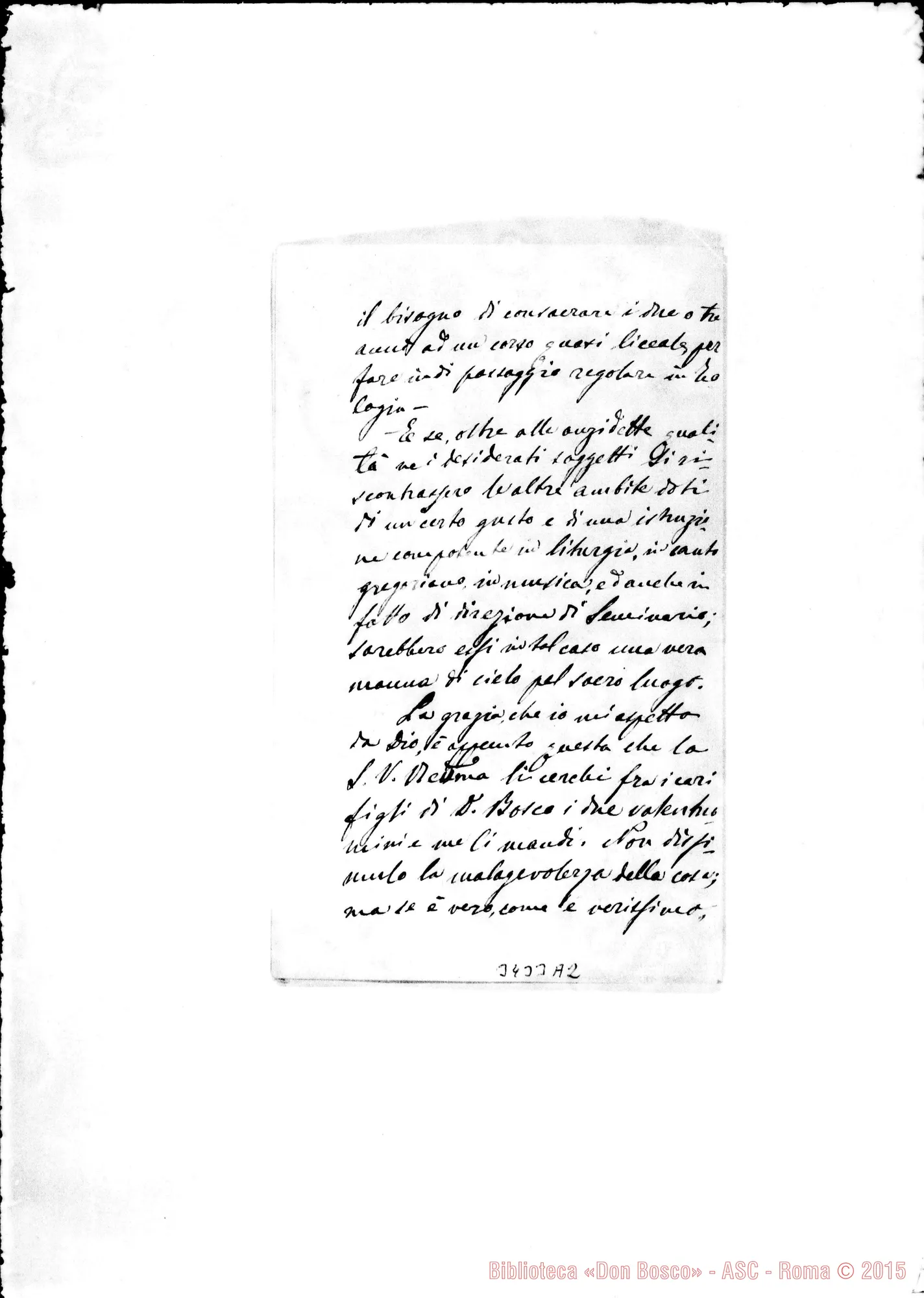 Fotogramma A 2 — Potenza: Tiberio Durante, vesc. di Potenza-Don Rua. Potenza, 2-08-1894 Autogr. Rua