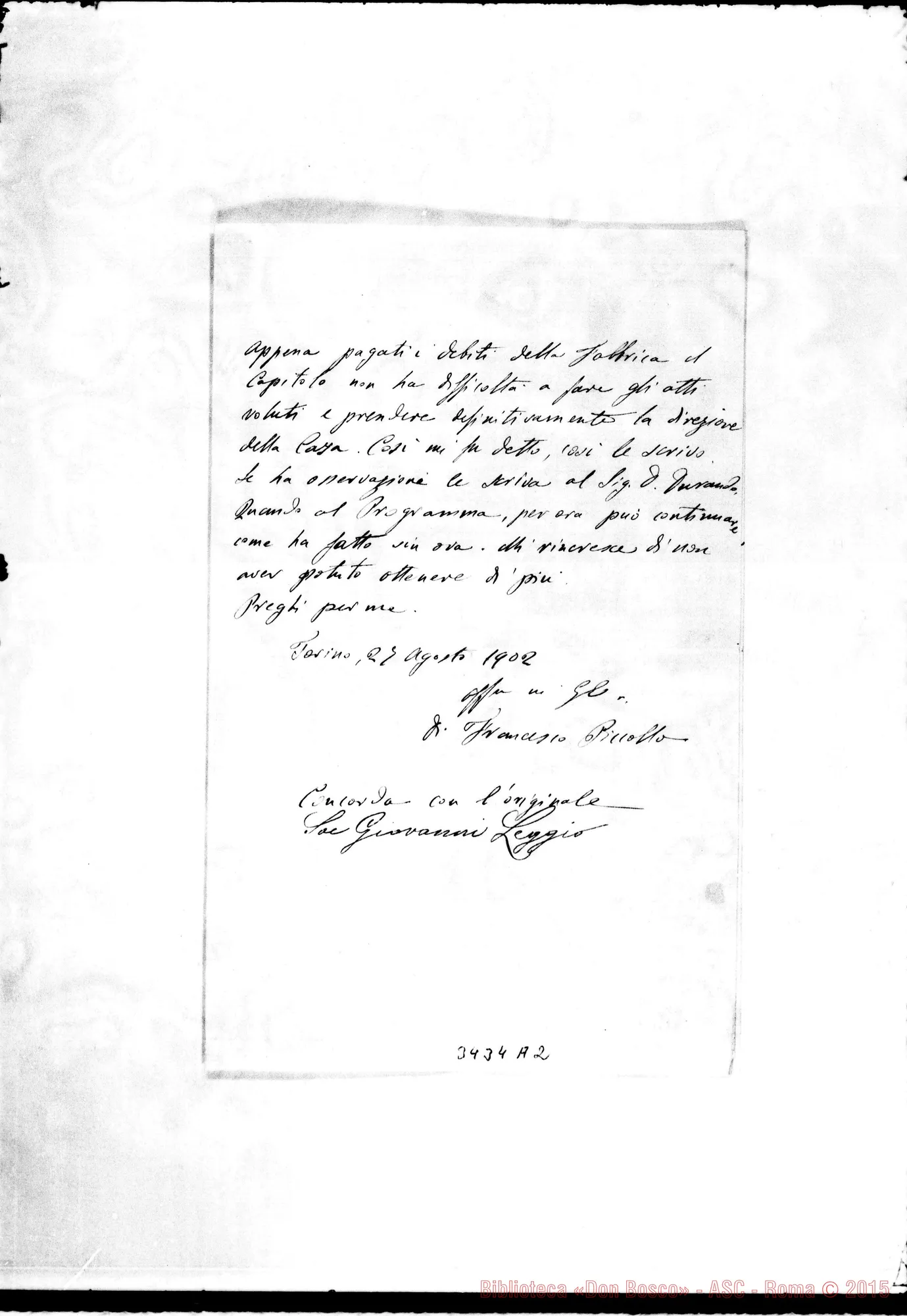 Fotogramma A 2 — Don Frane. Piccollo-Don Giov. Leggio. Torino, 27-08-1902