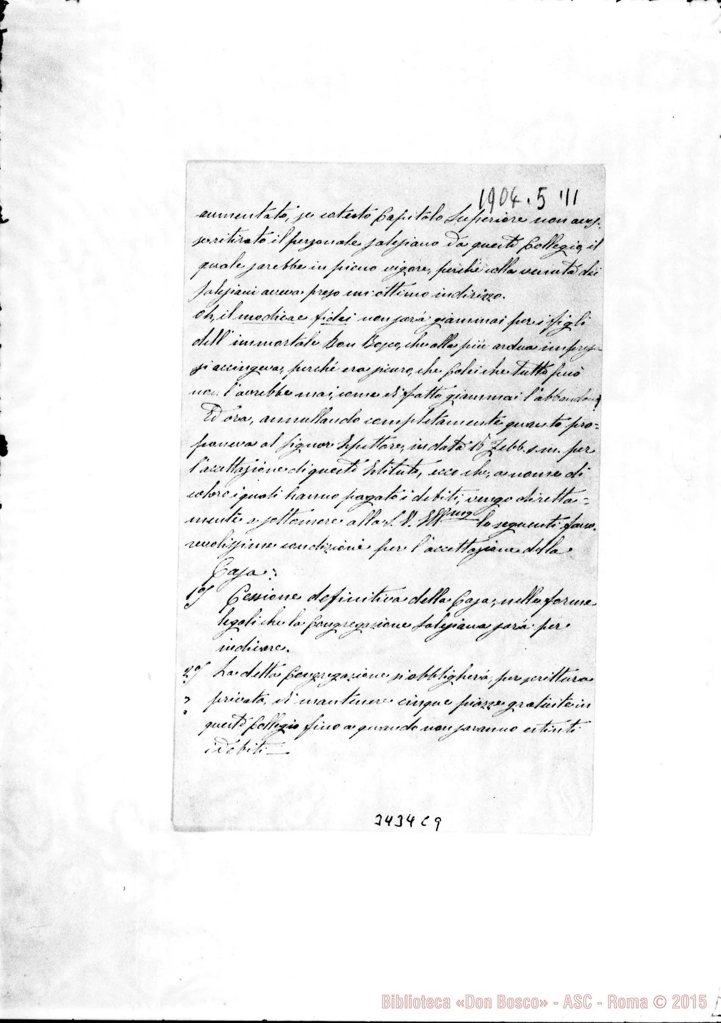Fotogramma C 9 — Don Vincenzo Licitra-Don Rua. Ragusa, 11-05-1904