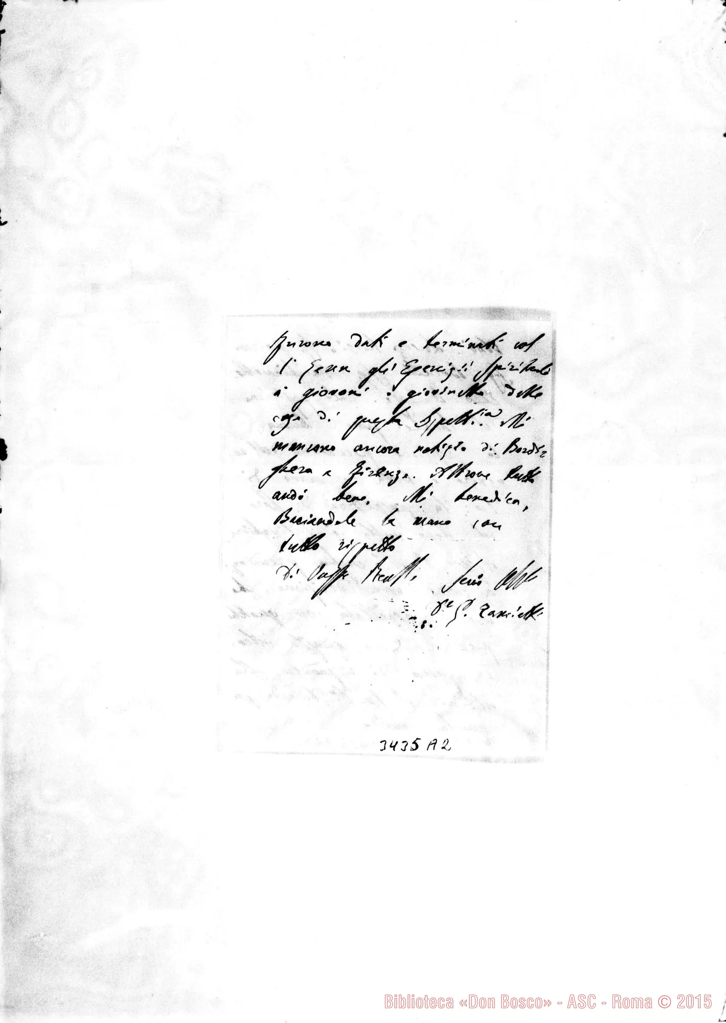 Fotogramma A 2 — Don Tamietti-Don Rua. Sampierdarena, 3-05-1896