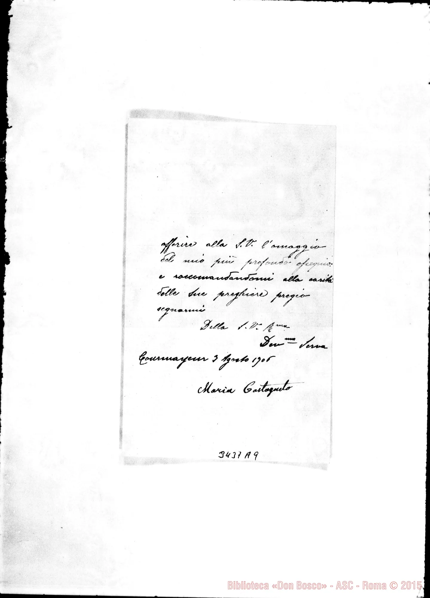 Fotogramma A 9 — Maria Vaccaro-Don Rua. Courmayeur, 3-08-1906