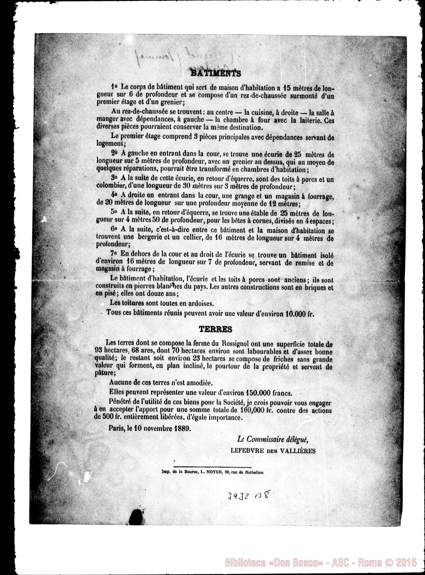Fotogramma B 8 — Rapporto del Sig. Commissario. Autogr. Rua