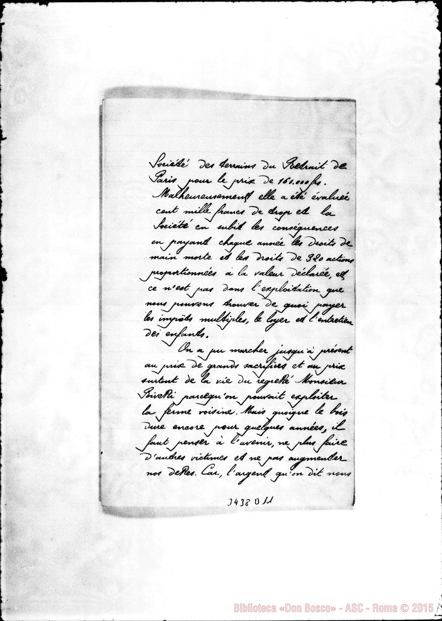 Fotogramma D 11 — Lettera A «Mademoiselle», senza firma né data.