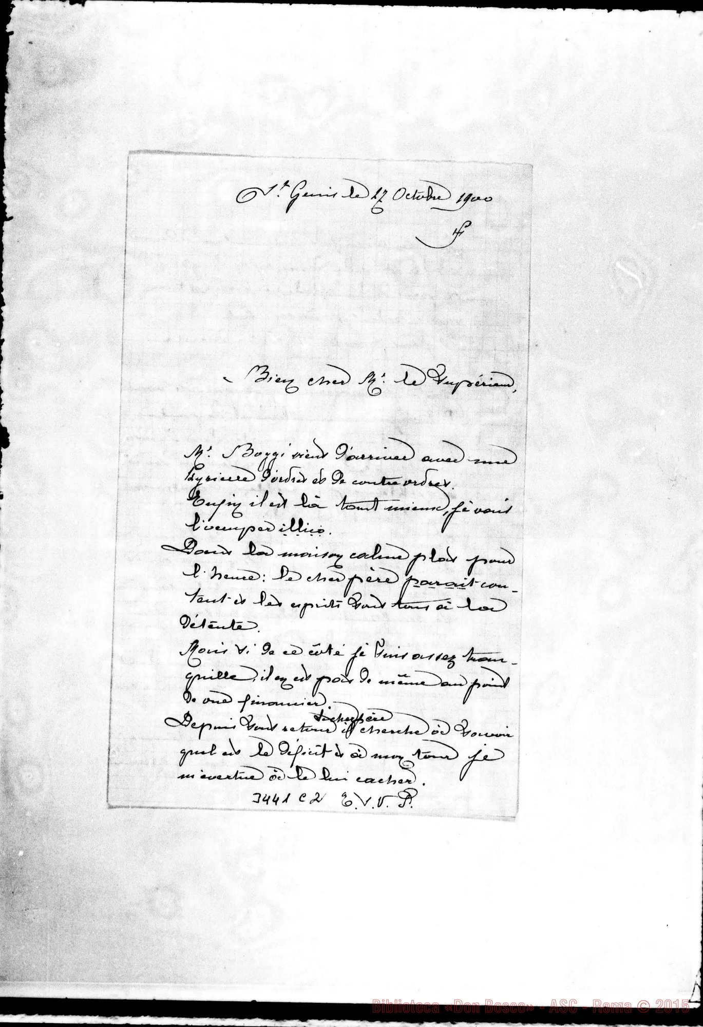 Fotogramma C 2 — Don Luigi Riccardi-Monsieur le Supérieur. St. Genis, 27-10-1900