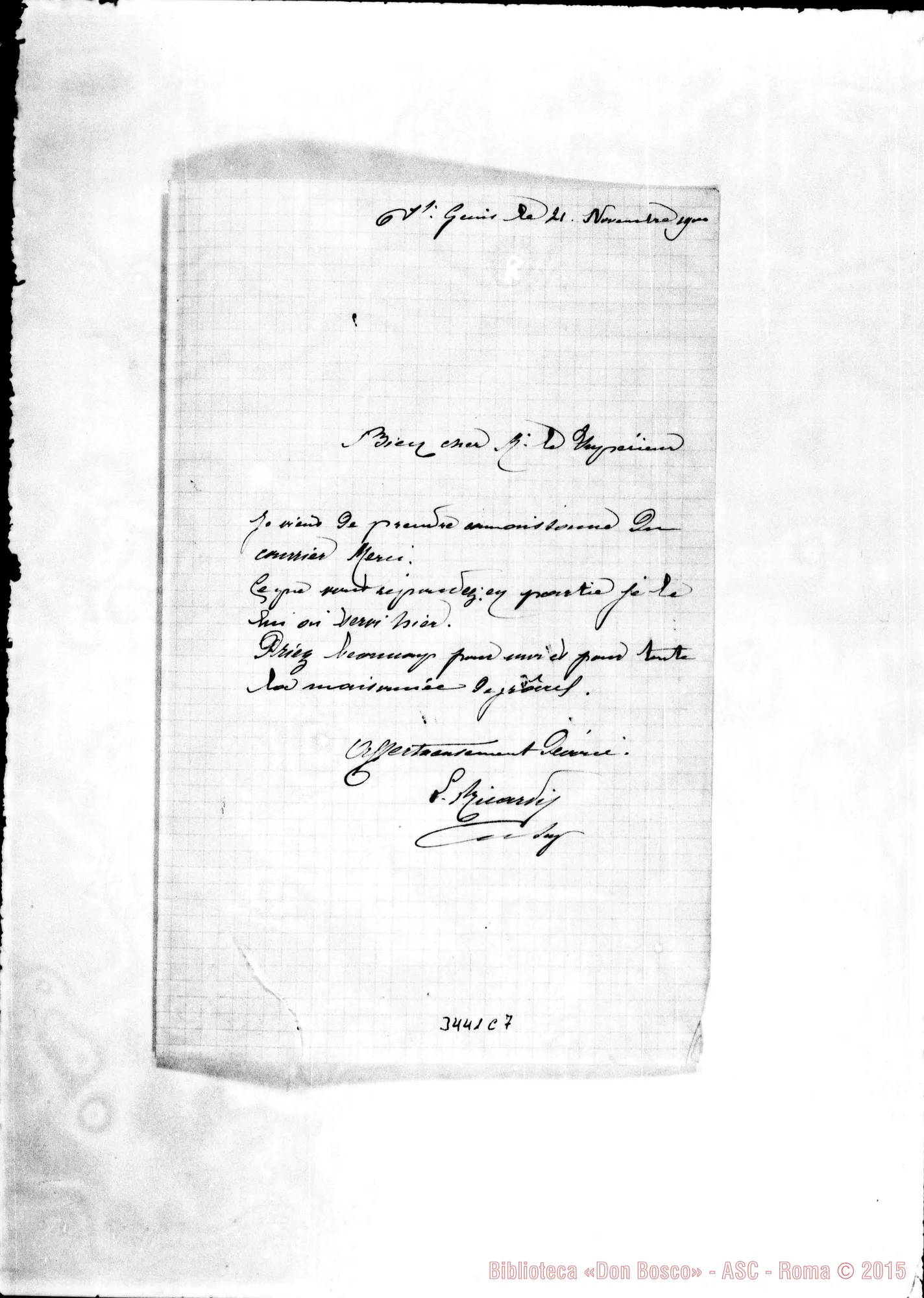 Fotogramma C 7 — Don Luigi Riccardi-Monsieur le Supérieur. St. Antoine, 22-11-1900