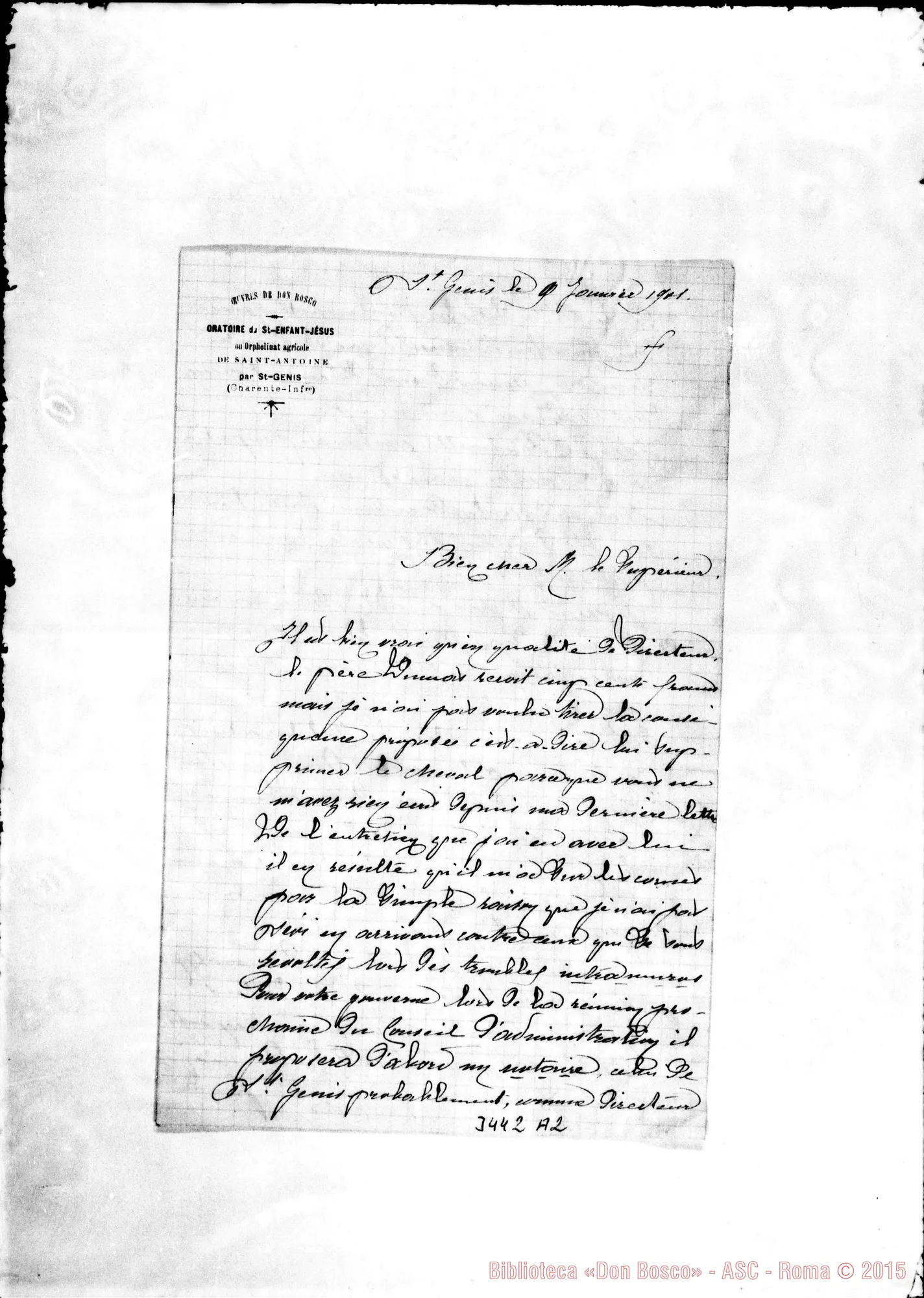Fotogramma A 2 — Don Luigi Riccardi-Monsieur le Supérieur. St. Genis, 9-01-1901