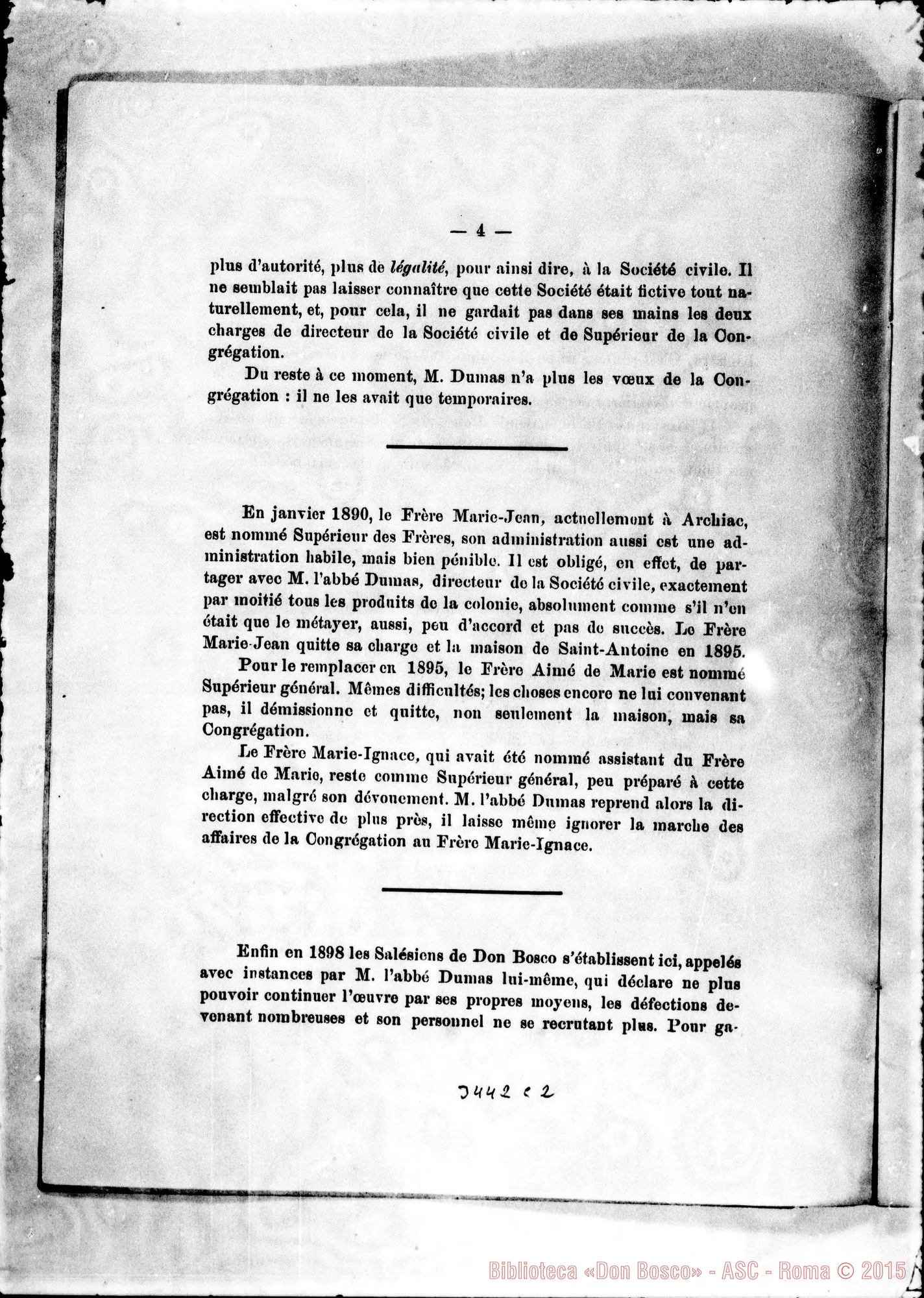 Fotogramma C 2 — Mémoire Orphelinat Agricole de Saint Antoine. Stampato, 1901
