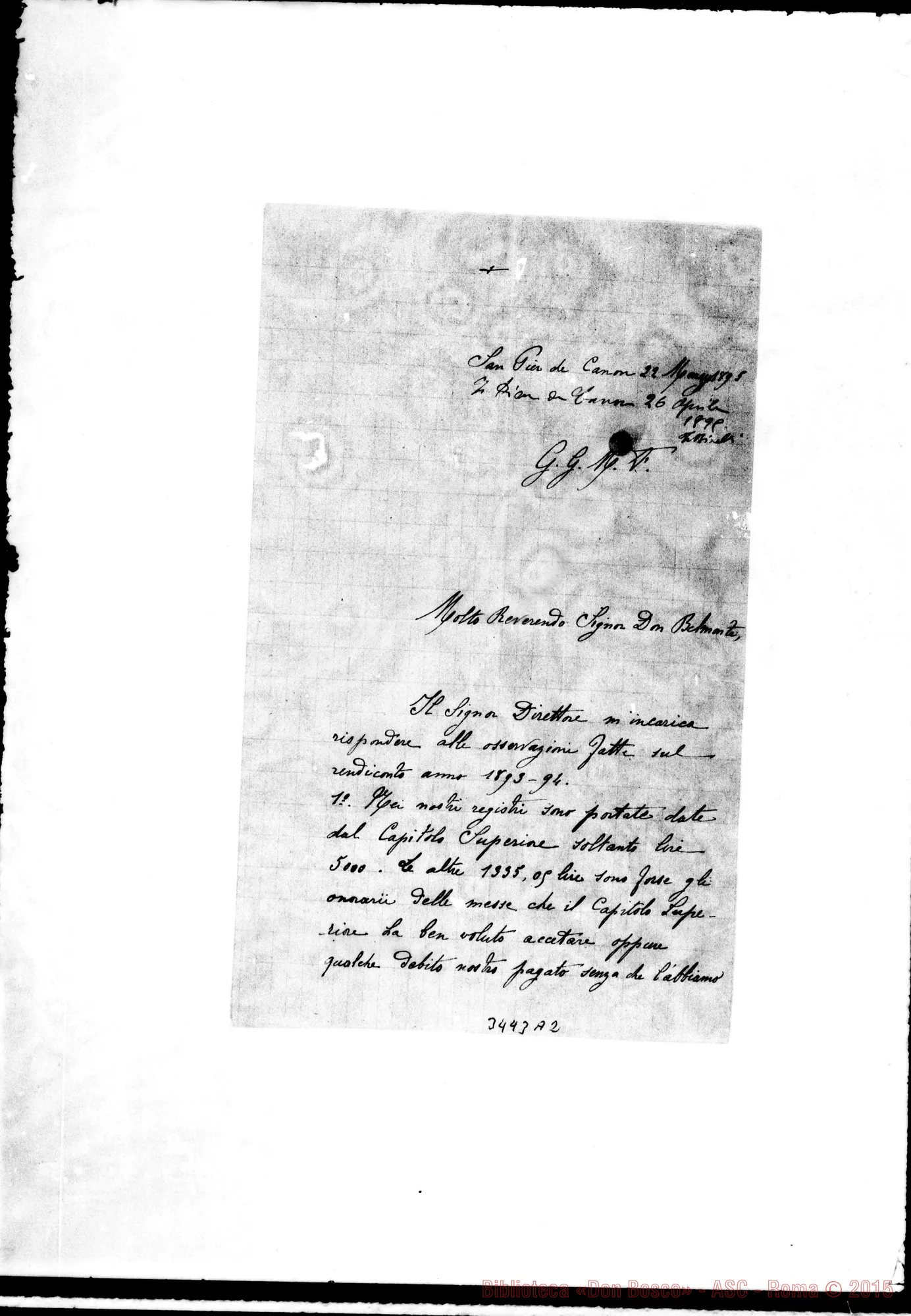 Fotogramma A 2 — Ch. Leone Levrot-Don Belmonte. St. Pierre du Canon, 22-05-1895