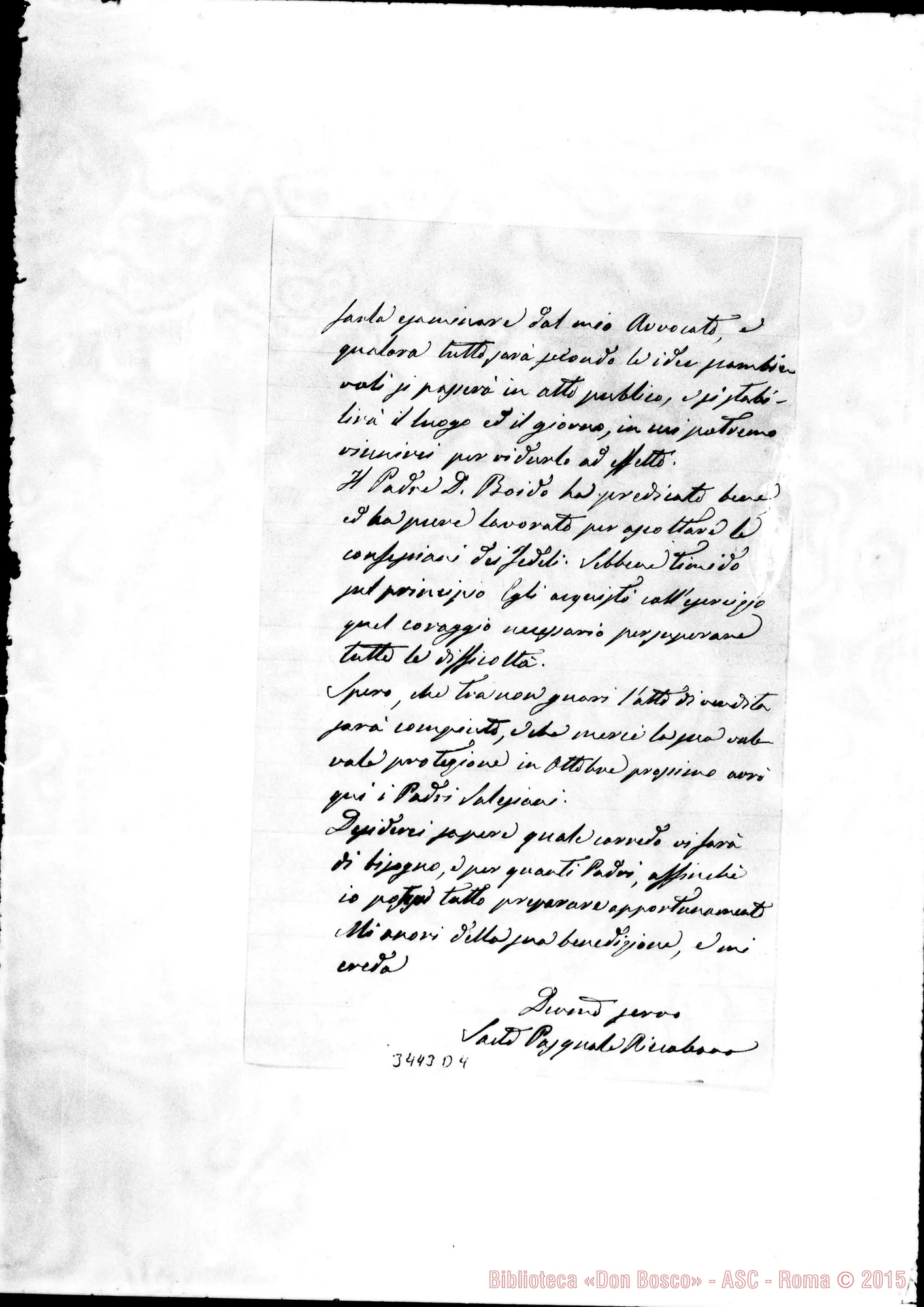 Fotogramma D 4 — Don Pasquale Riccobono-Rev.do Sig. San Giuseppe J., 4-07-1901