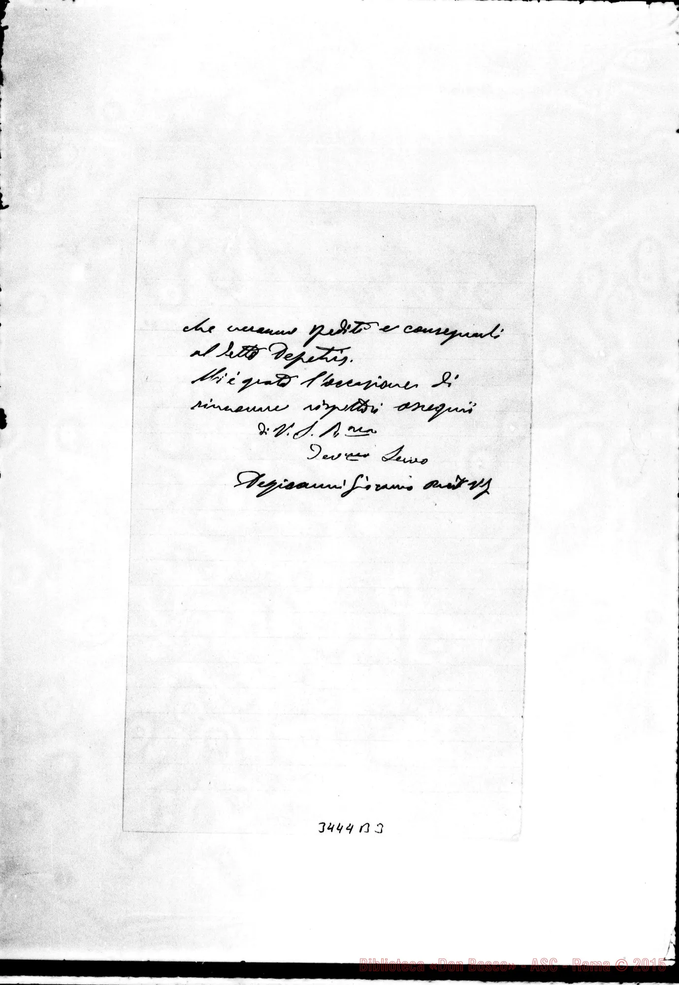 Fotogramma B 3 — Don Degioanni Giacomo, prevosto-Rev.do Sig. Venasca, 18-08-1905. Autogr. Rinaldi