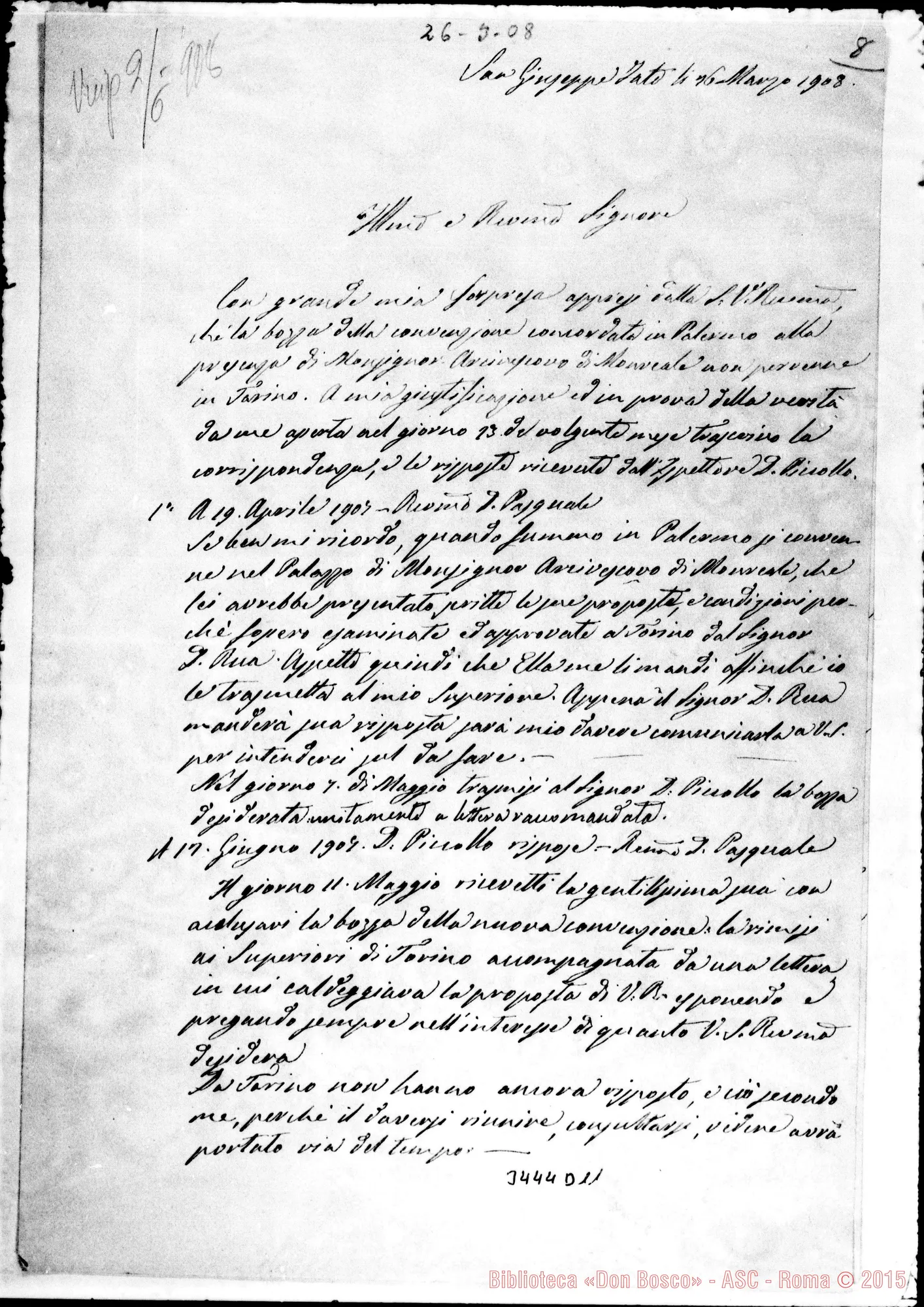 Fotogramma D 11 — Don Riccobono-Don Cerruti. S. Giuseppe Jato, 26-03-1908