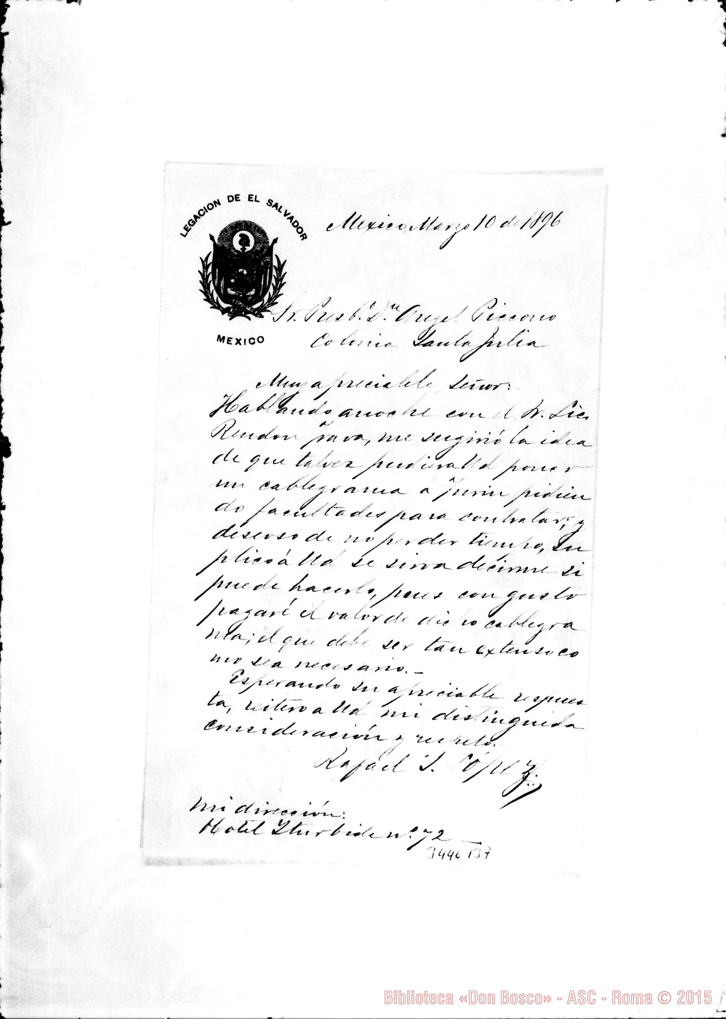 Fotogramma B 7 — Ministro Rafael López-Don Piccono. México, 10-03-1896