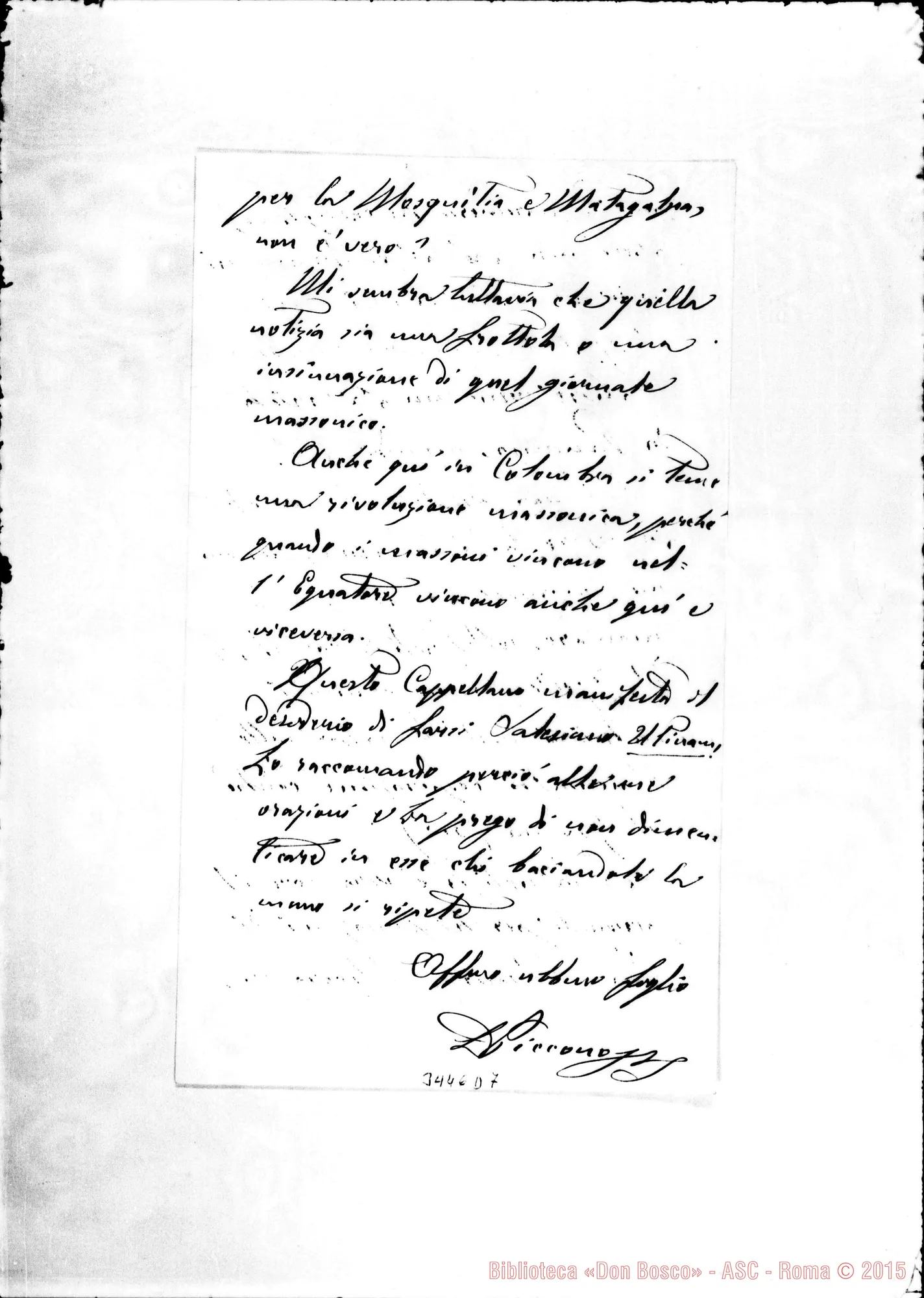 Fotogramma D 7 — Don Piccono-Amatissimo Padre. Colón, 5-09-1896