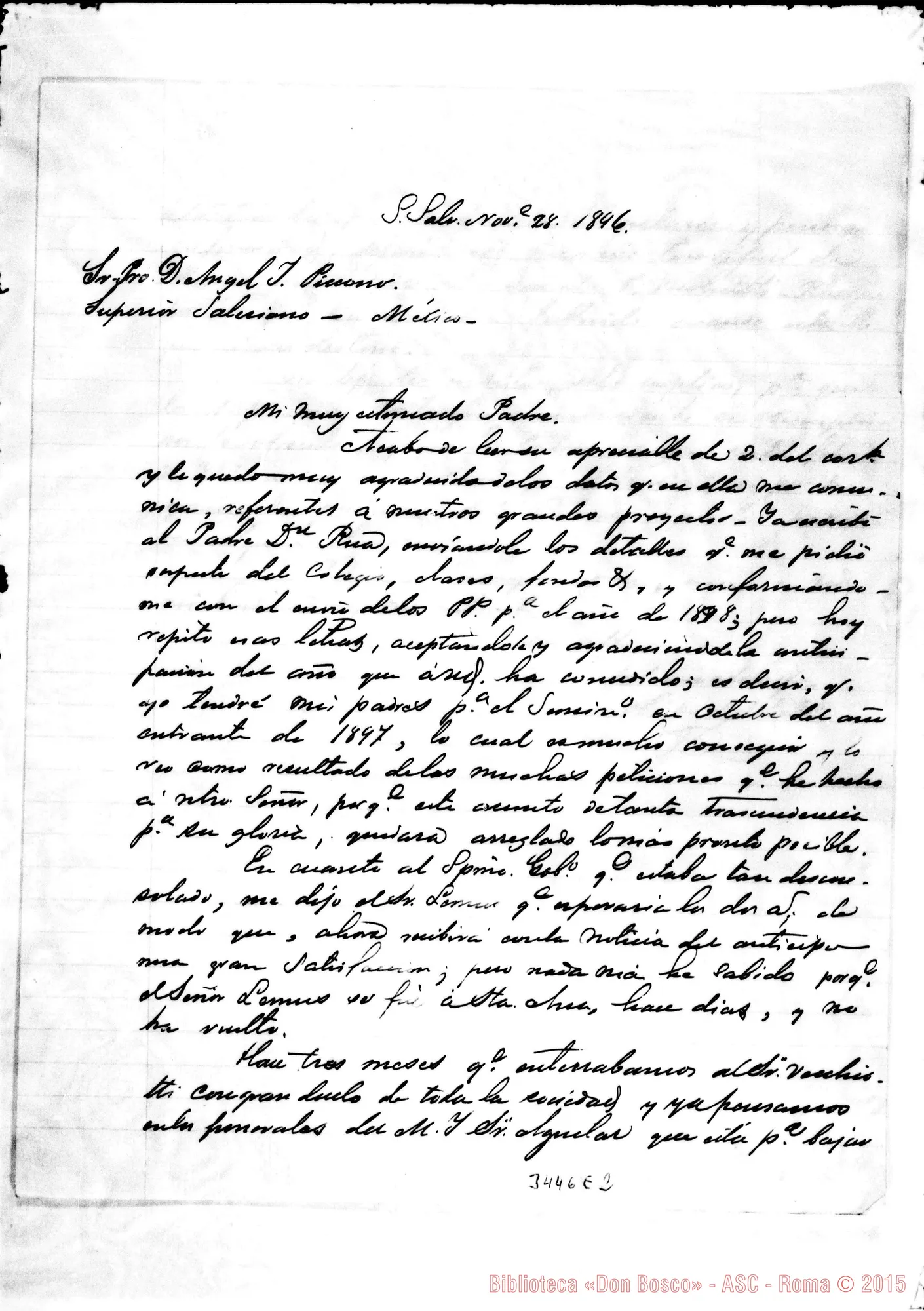 Fotogramma E 2 — Antonio Adolfo Pérez, vesc. del Salvador-D. Piccono, il 28-11-1896