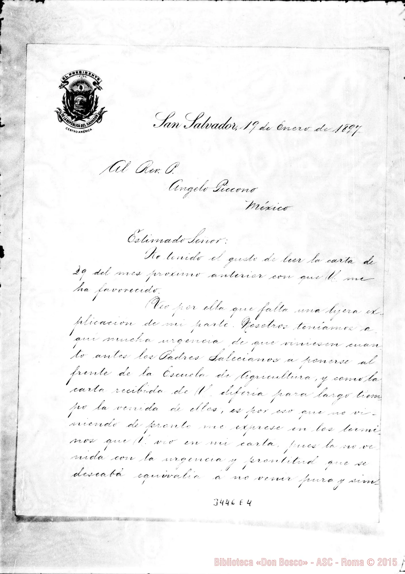 Fotogramma E 4 — R.A. Gutiérrez, Presidente-Don Piccono. S. Salvador, 19-01-1897