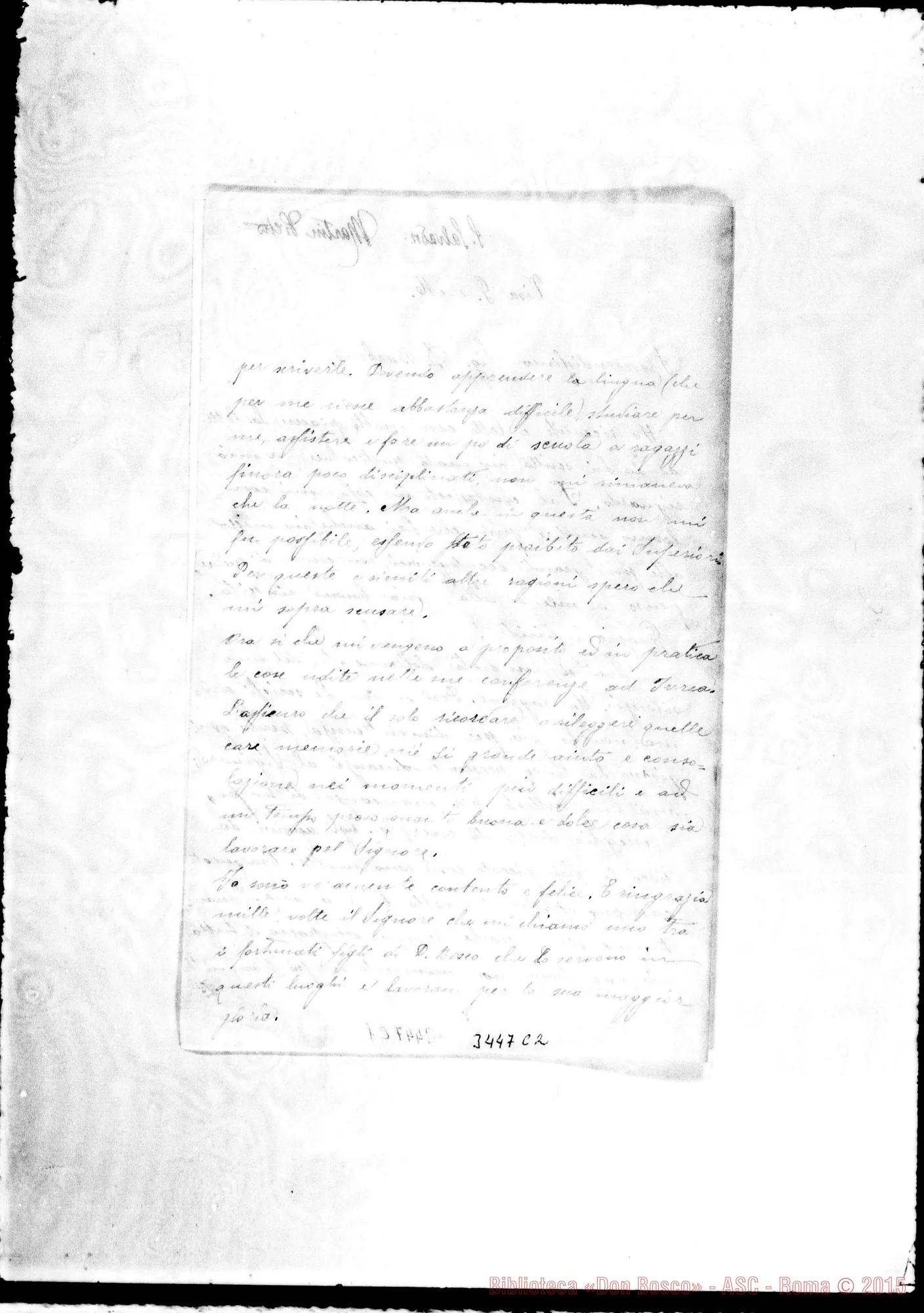 Fotogramma C 2 — Ch. Pietro Martin-Don Barberis. S. Salvador, 30-07-1898