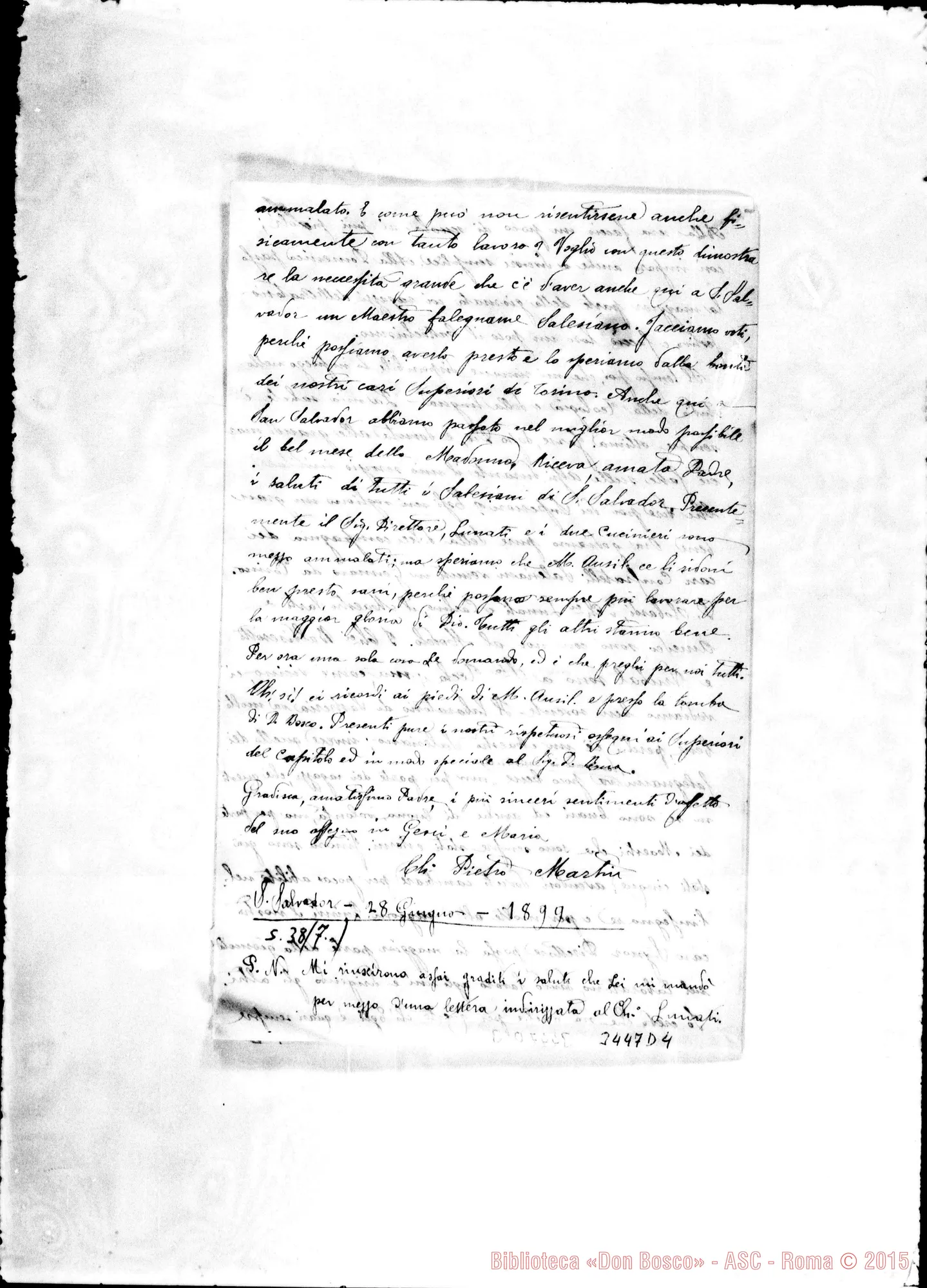 Fotogramma D 4 — Ch. Pietro Martin-Don Barberis. S. Salvador, 28-06-1899