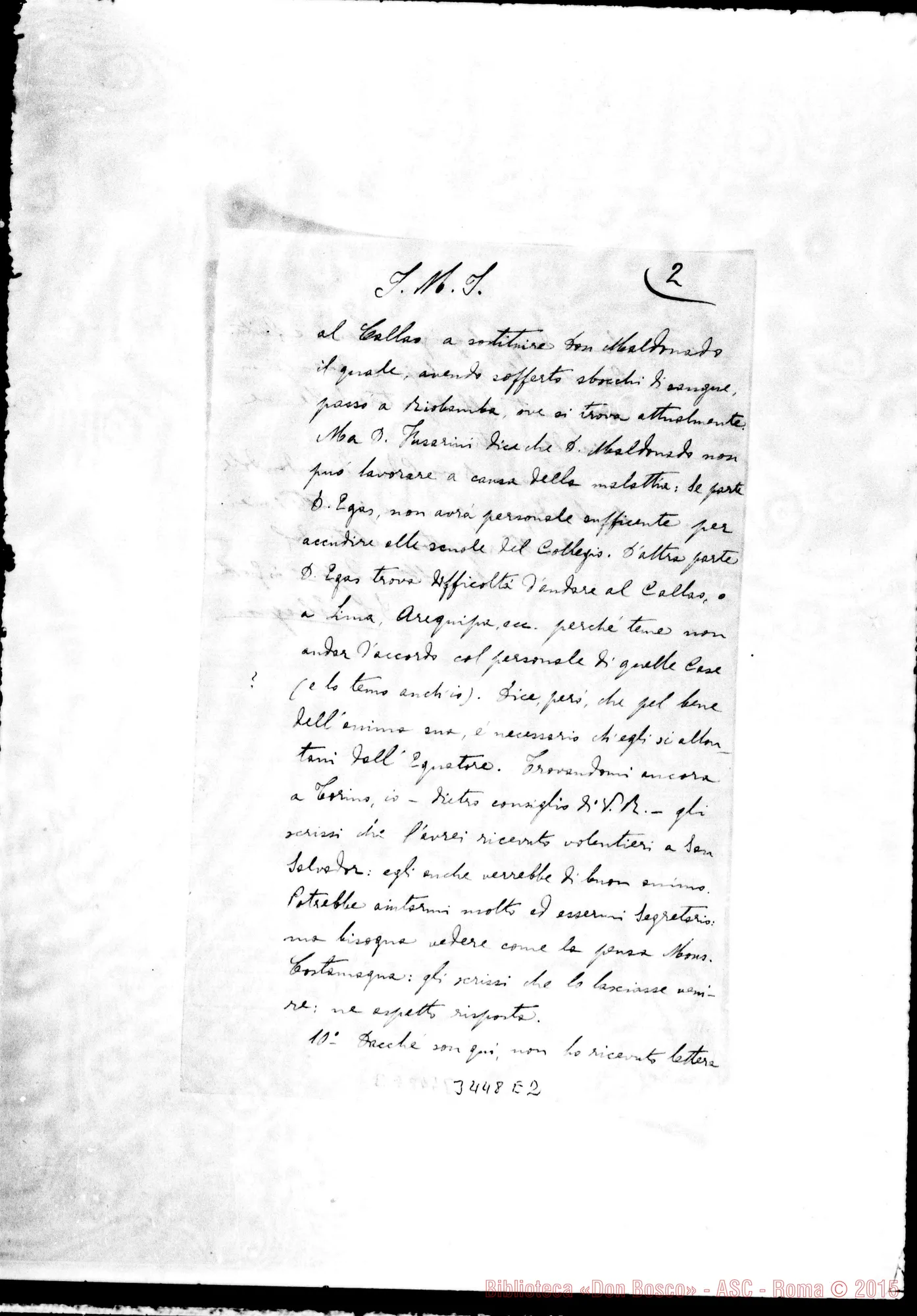 Fotogramma E 2 — Don Calcagno-Don Rua. Santa Tecla, 22-02-1899 Autogr. Rua