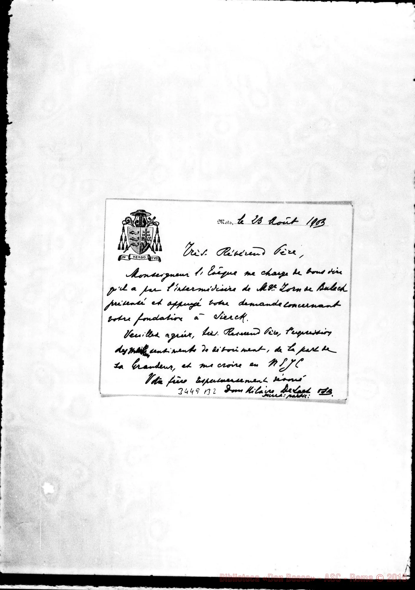 Fotogramma B 2 — Dal vescovato-Révérend Père. Metz, 23-08-1903