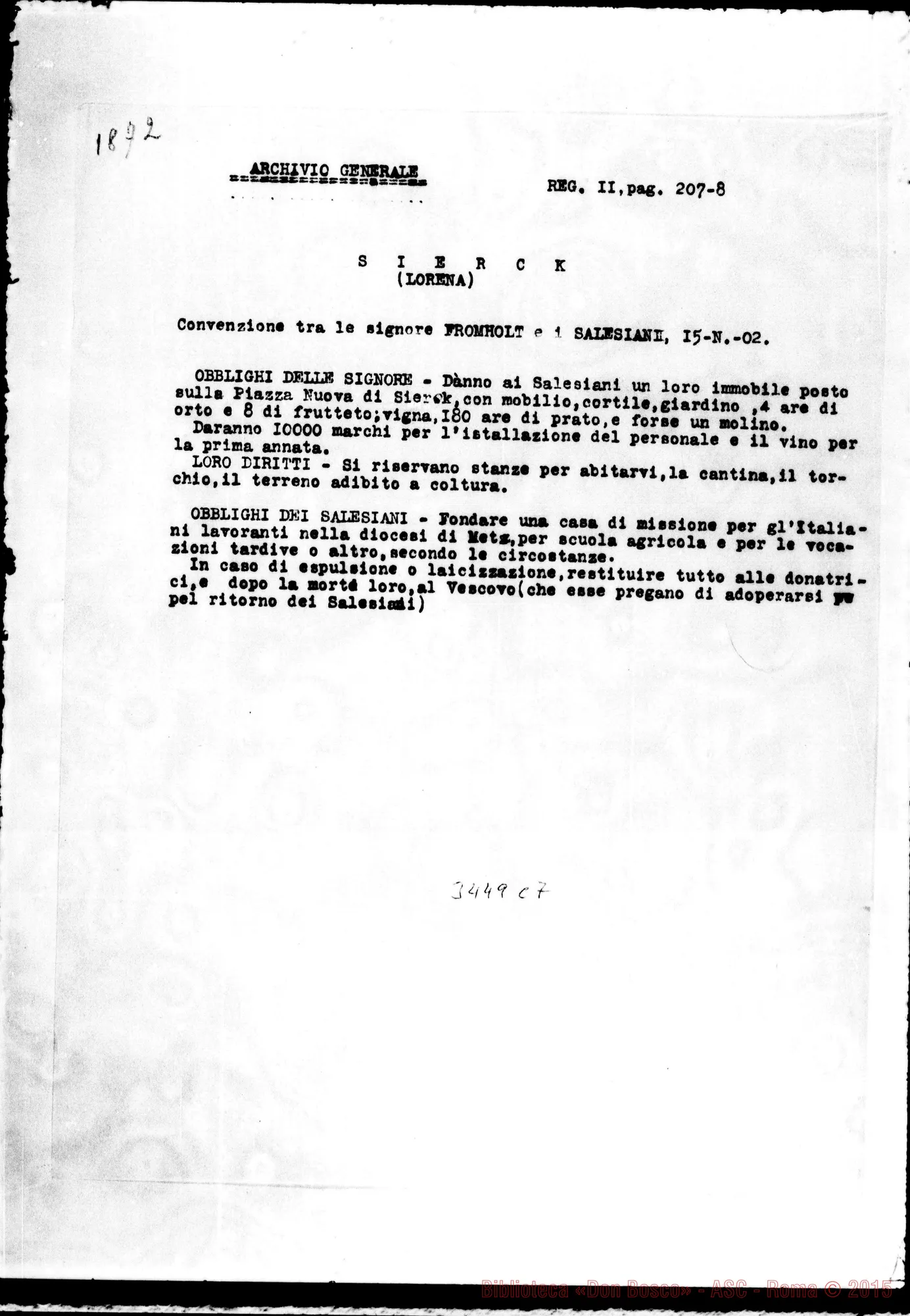 Fotogramma C 7 — Convenzione: estratti