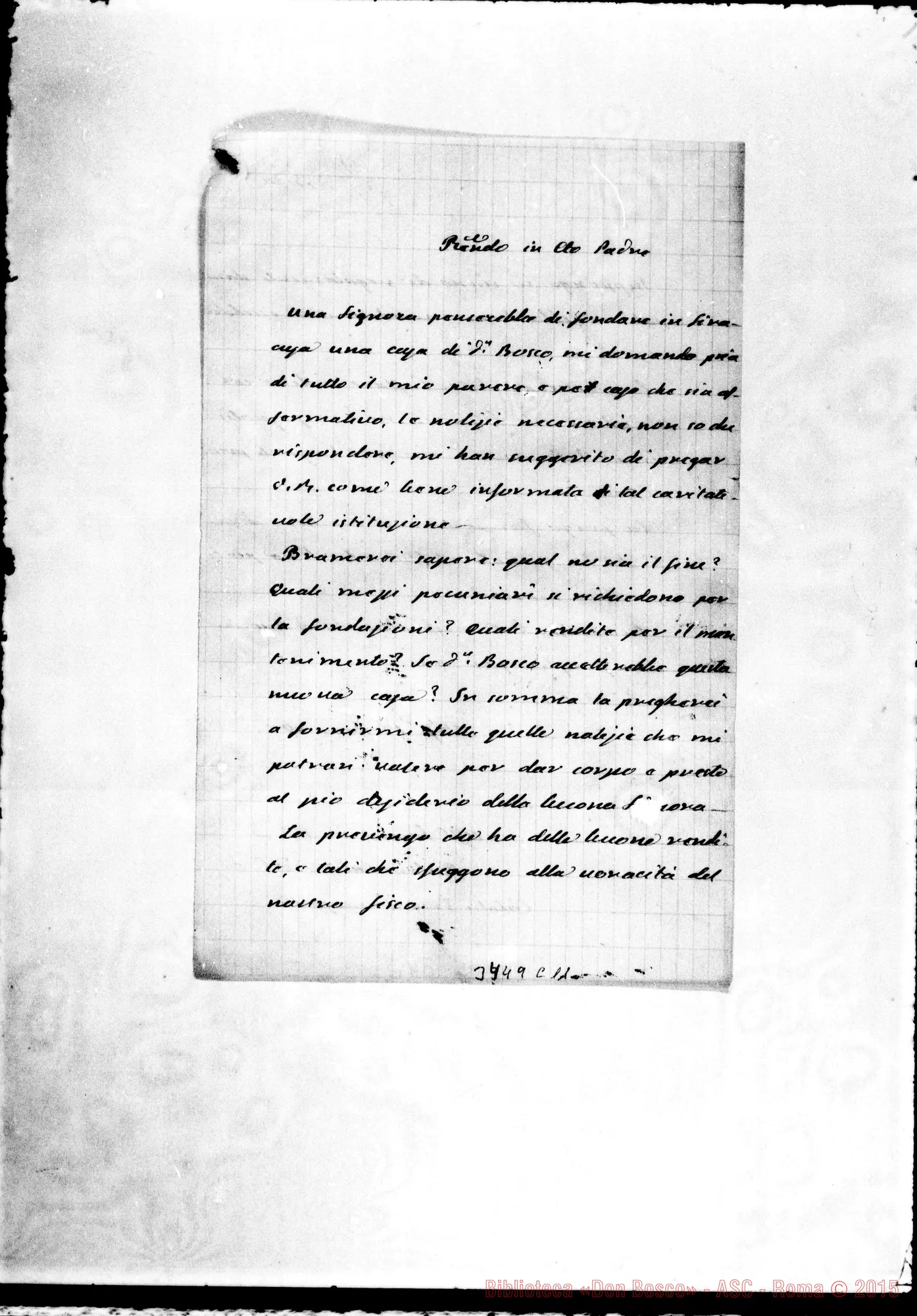 Fotogramma C 11 — Siracusa: Don Secondo Franco, S.J.-Don Rua. Torino, 20-03-1879 All.: P. Gaetano Valente-Don Secondo Franco. Autogr. Rua