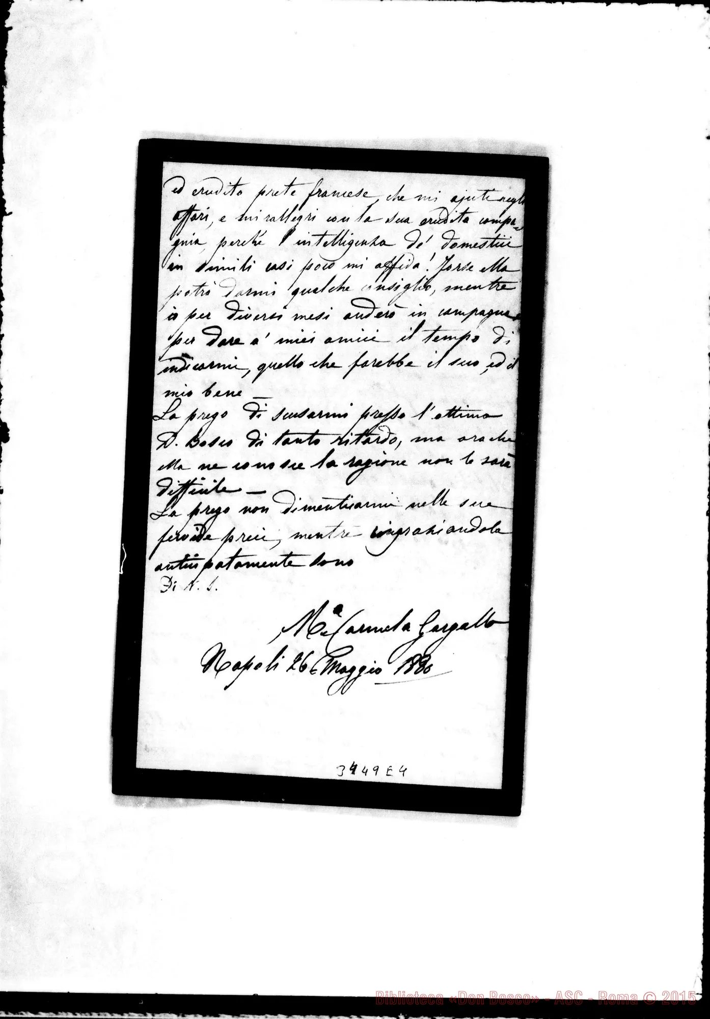 Fotogramma E 4 — Maria Carmela Gargallo, march.-Don Dalmazzo. Napoli, 26-05-1880