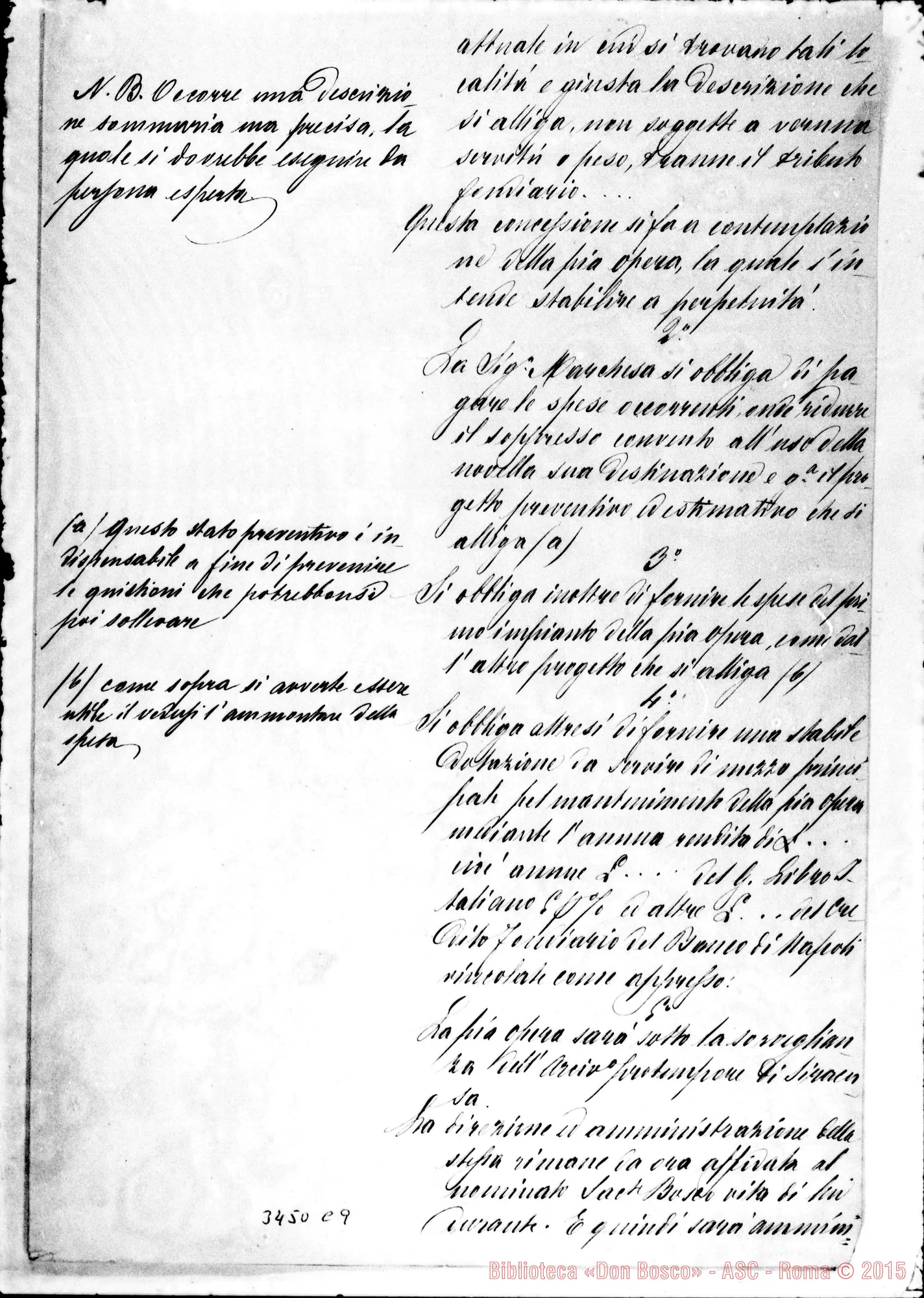 Fotogramma C 9 — Progetto per una convenzione.