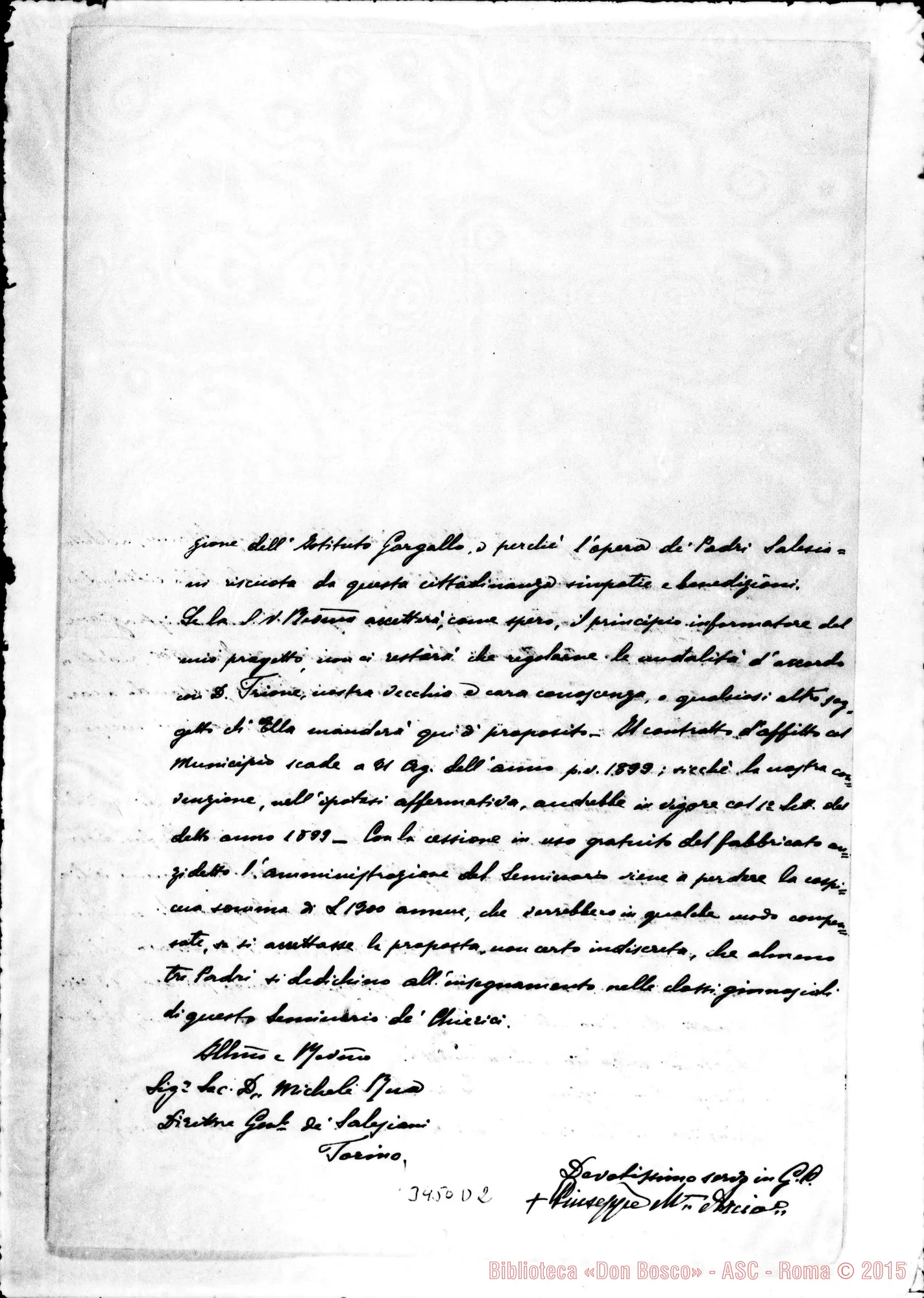 Fotogramma D 2 — Giuseppe Fiorenza, vesc. di Siracusa-Don Rua, il 22-11-1898