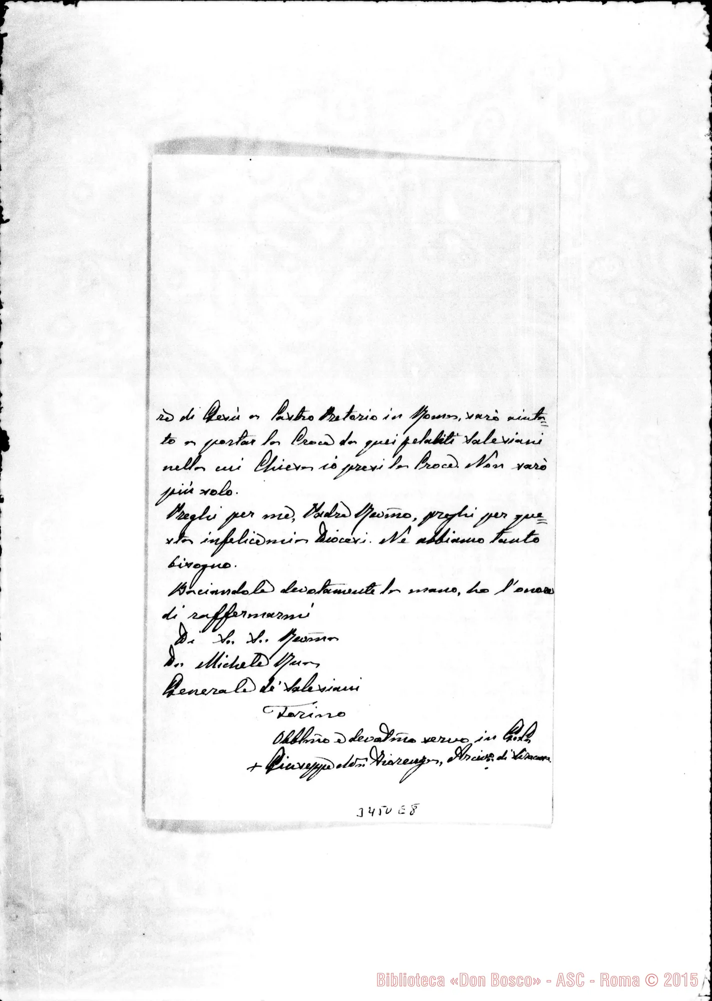 Fotogramma E 8 — Giuseppe Fiorenza, vesc.-Don Rua. Siracusa, 5-07-1900 Autogr. Rua