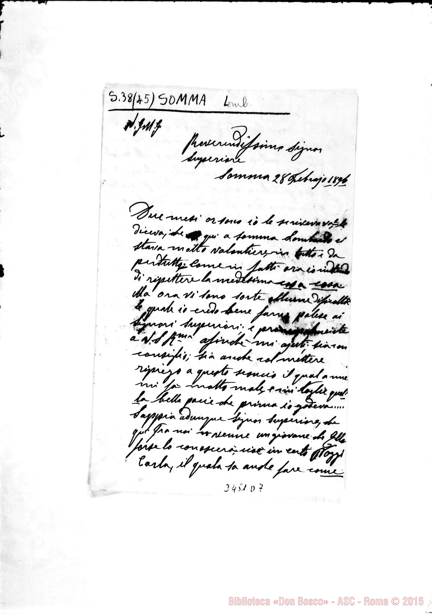 Fotogramma D 7 — Somma Lombardo: Litovani Leone-Don Rua. Somma, 28-02-1896